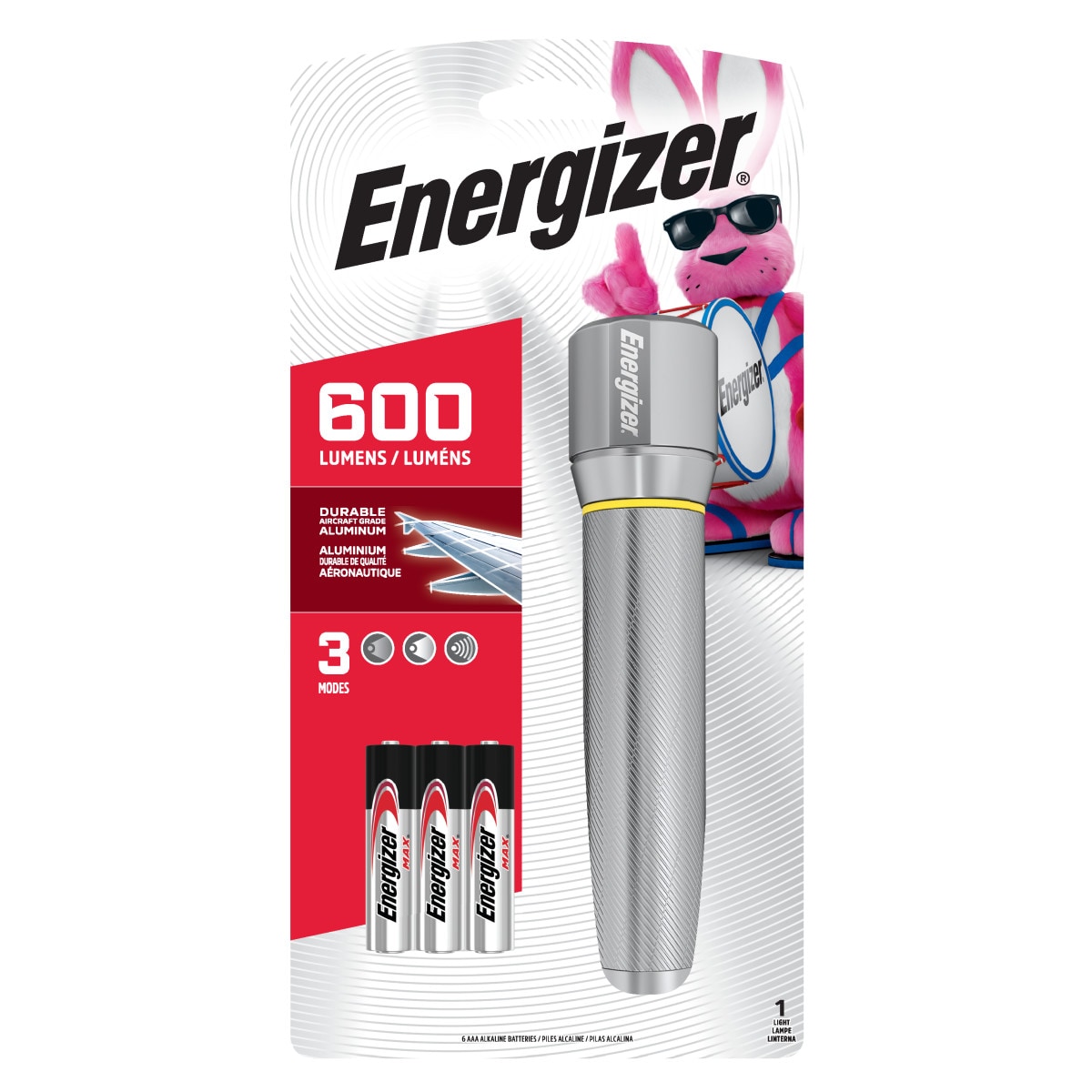 in Flashlights at Included) Flashlight Mode Battery 600-Lumen (AAA Vision LED 1 department the Energizer