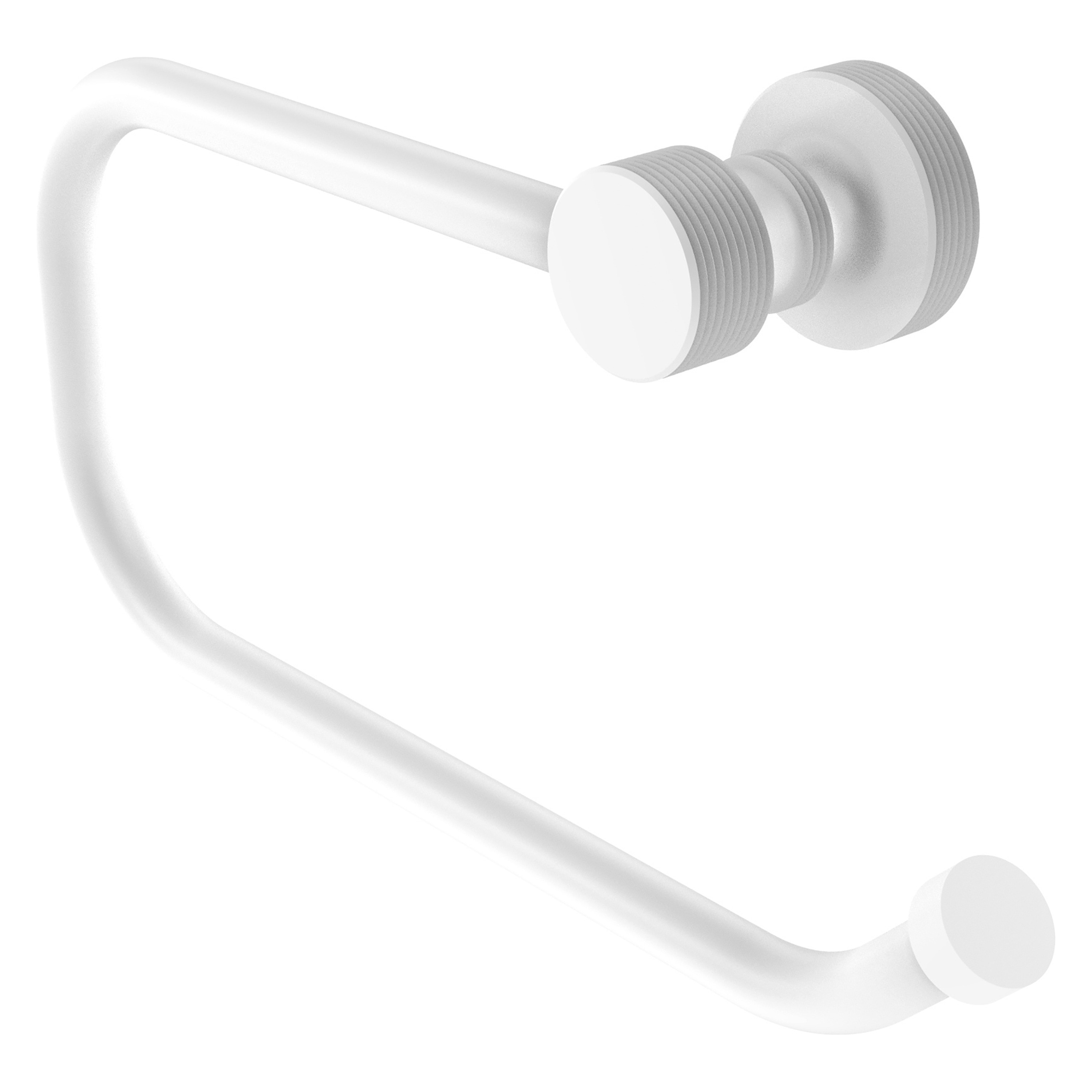 Allied Brass FT-24E-WHM Foxtrot Matte White Wall mount Single post Toilet Paper Holder 1 -Rolls