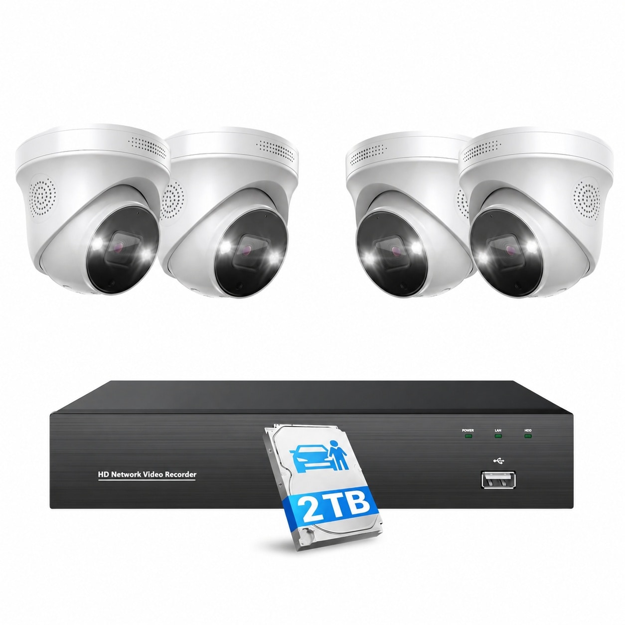 Audio Tracking Methods Anqtovp 4K Spotlight PoE Security Camera System with Person Vehicle ...