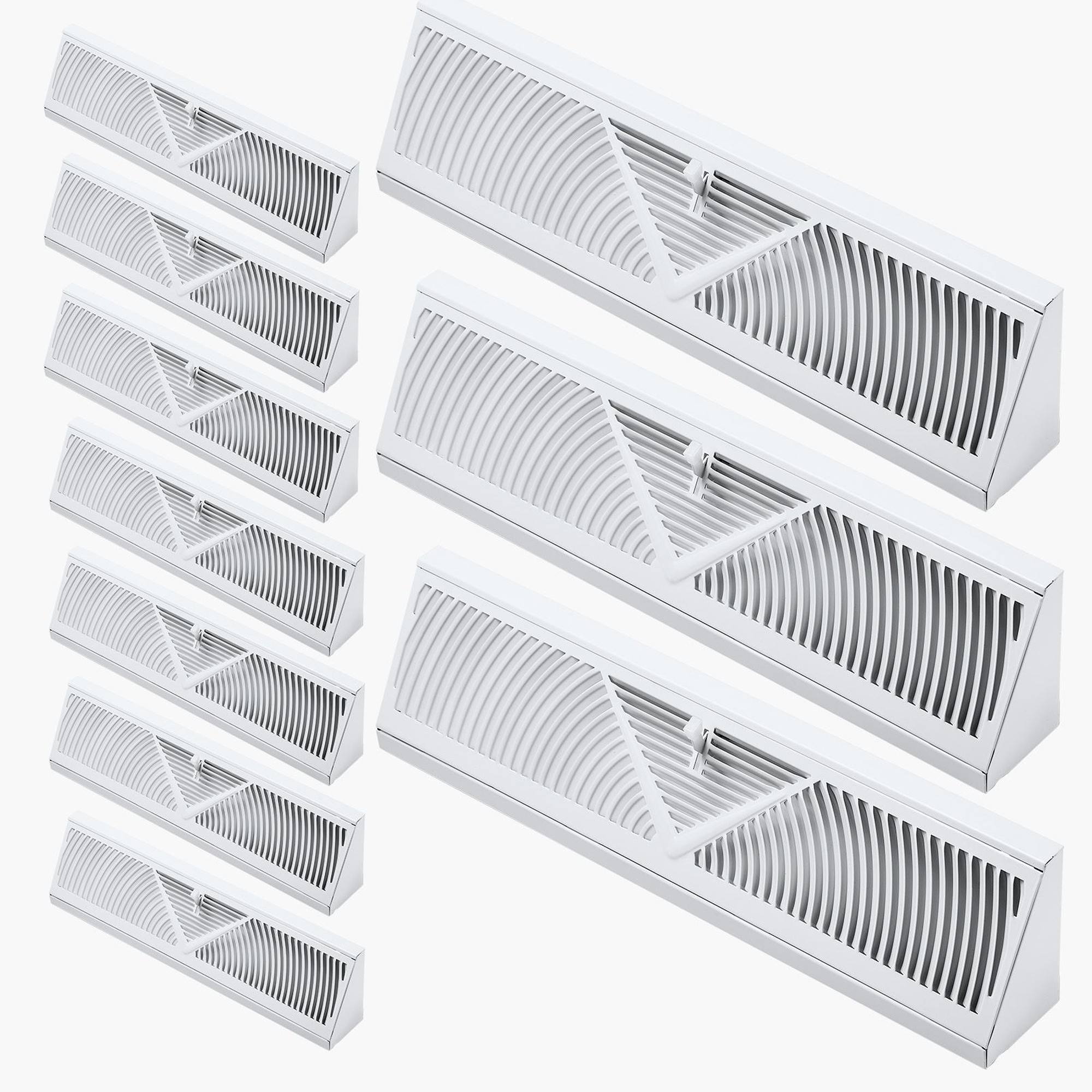 Wudkey 10 Pack White 18 in Walkable Cast Iron Floor Register for Floor Vents #ZXR2127