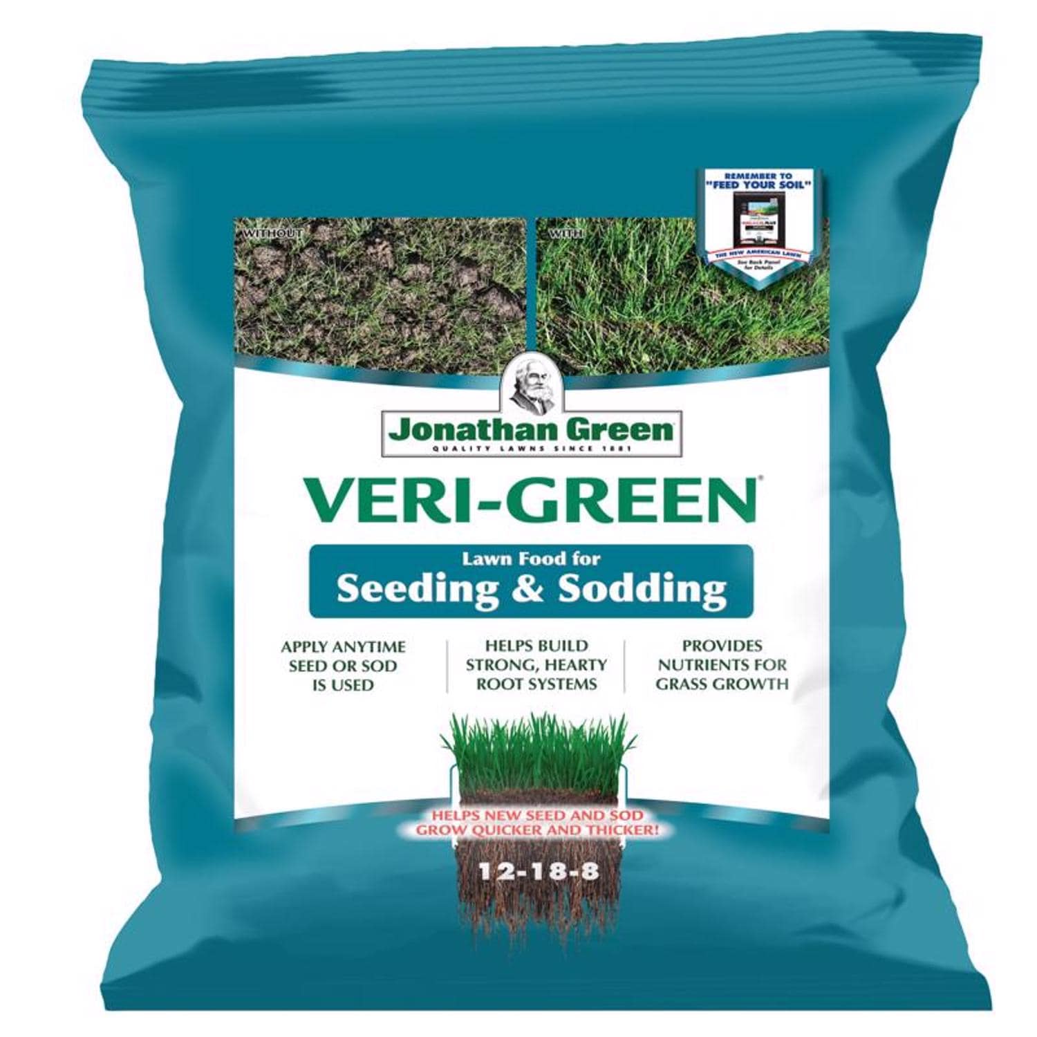 Jonathan Green  Veri Green Seeding and Sodding Lawn Starter Lawn Food For All Grasses 1500 sq ft