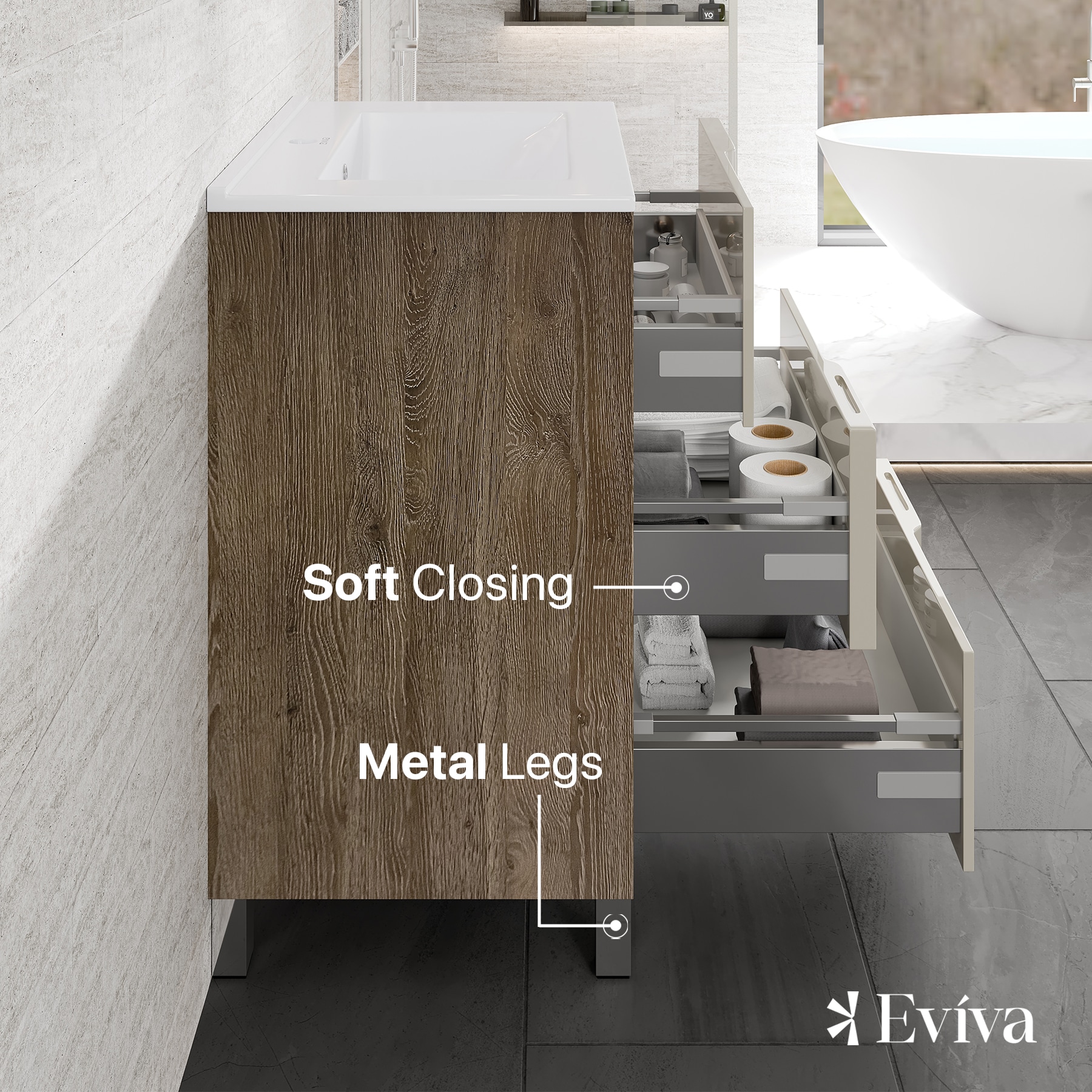 Eviva EVVN566-24WH/BG Bath-Vanity-Combo - View #8