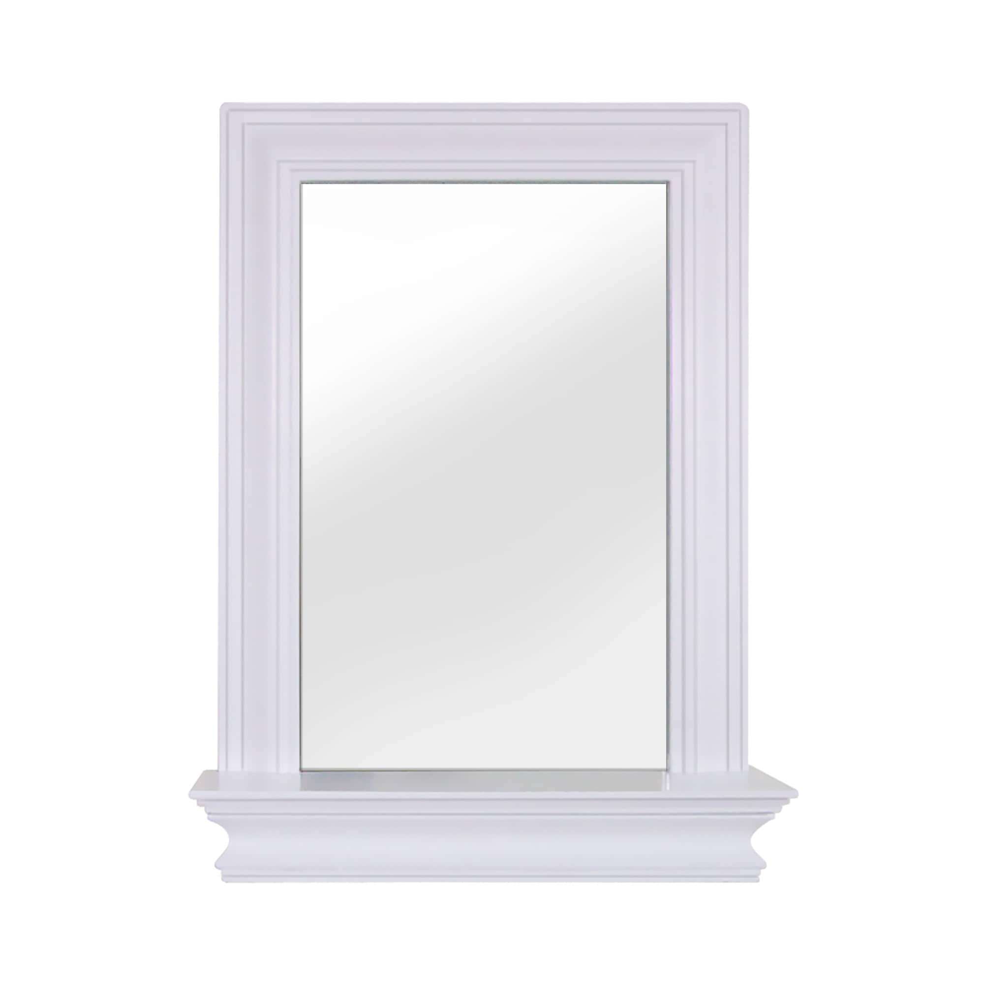 Teamson Home Stratford 18-in x 24-in White Framed Bathroom Vanity Mirror in  the Bathroom Mirrors department at