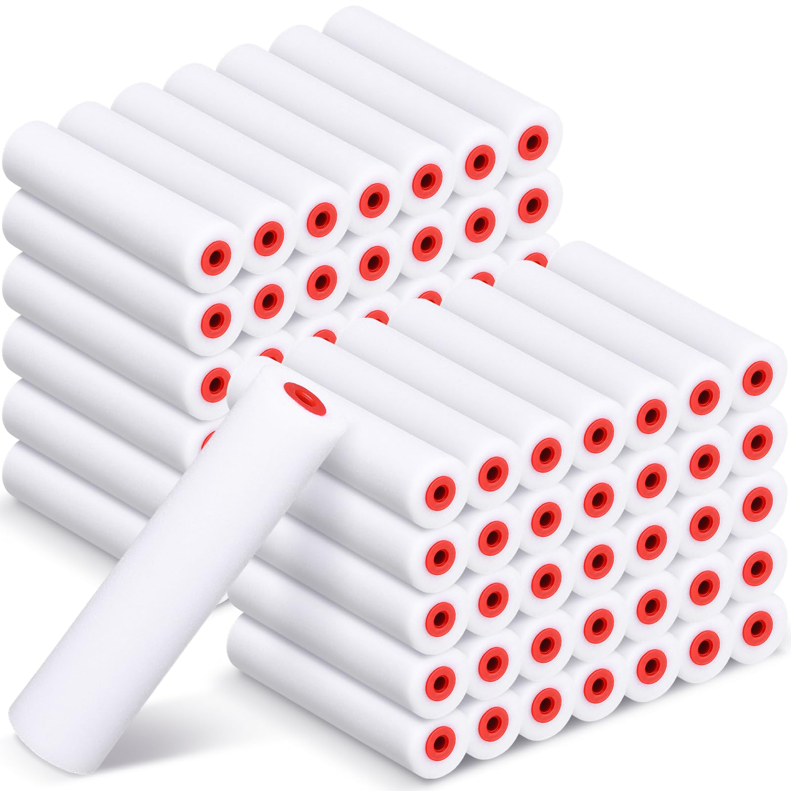 Misopily  120 Pieces 6 Inch Foam Paint Roller Covers Mini High Density Foam Rollers for Smooth Painting on Flat Surfaces durable home and garden