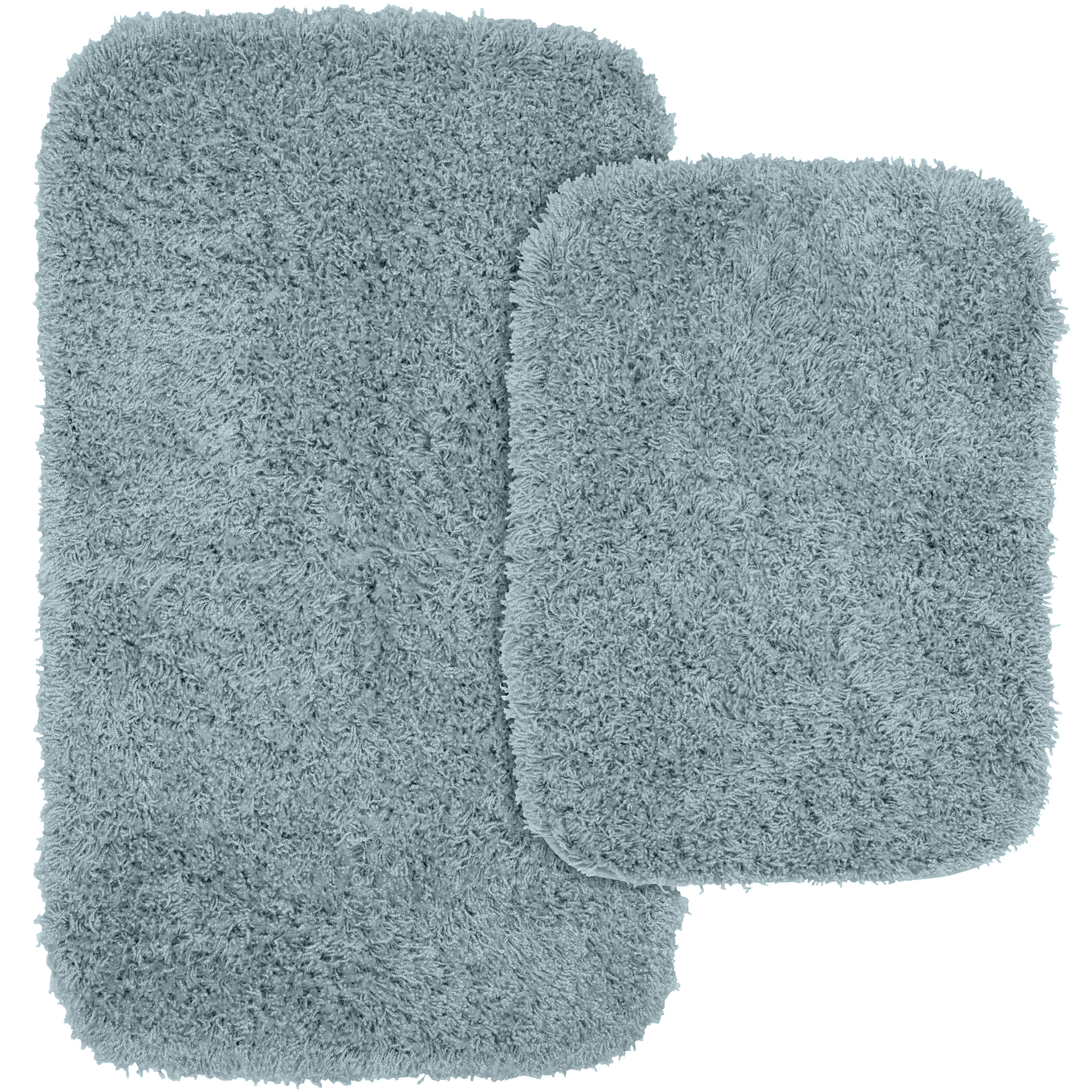 Garland Rug Jazz 34-in x 21-in Bath Mat Set Basin Blue Nylon