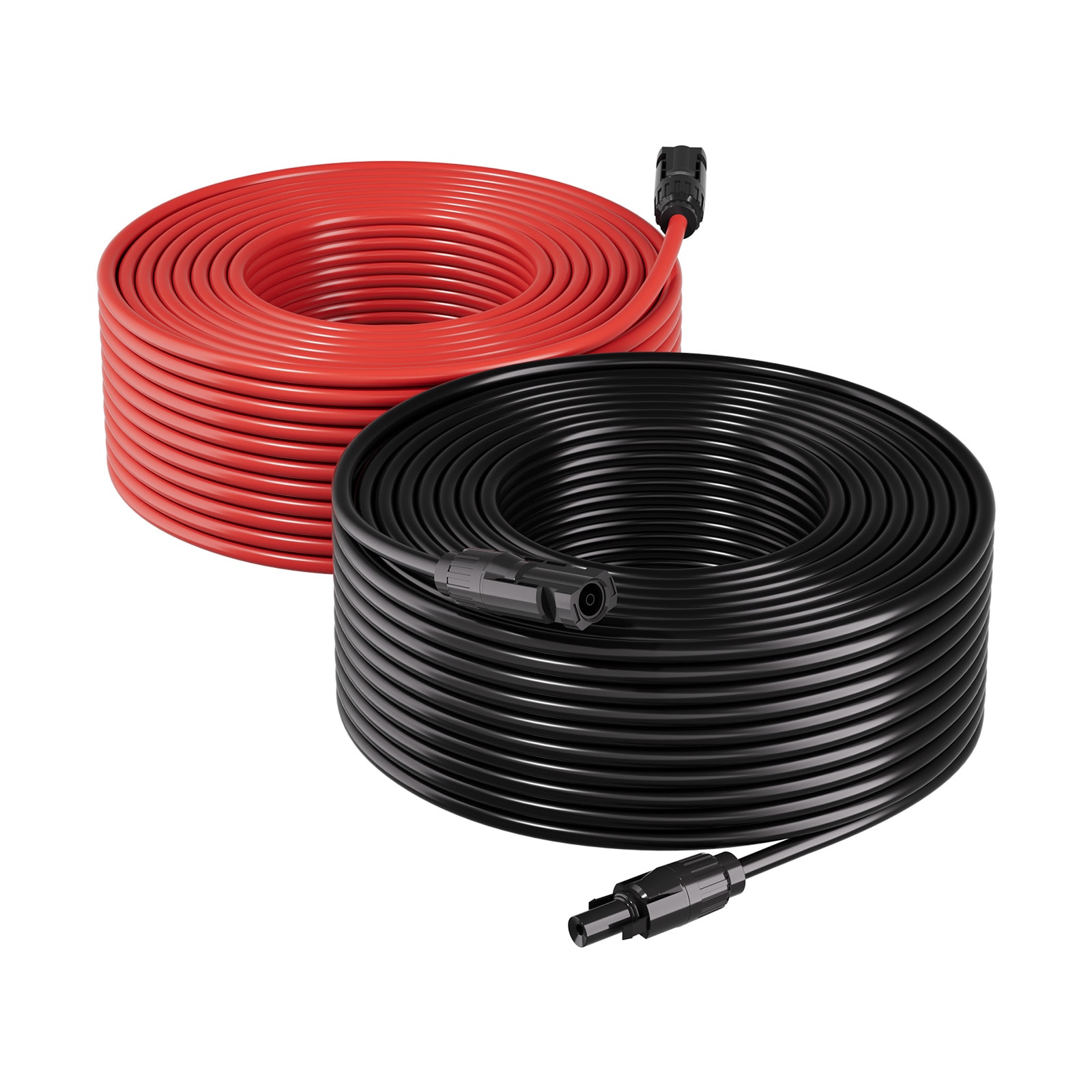 VEVOR Solar Panel Extension Cable 65 ft Black + 65 ft Red 10 AWG (6 sq mm) Solar Panel Wire with Female and Male Connectors IP67 Waterproof PV Tinned Copper Wire for Outdoor Photovoltaic Systems