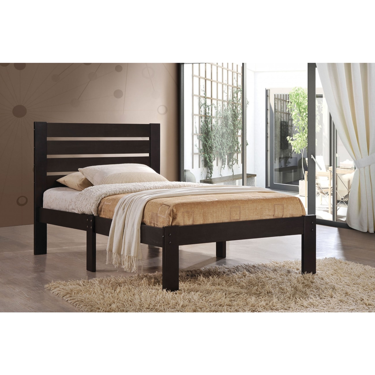 Espresso bed deals frame full