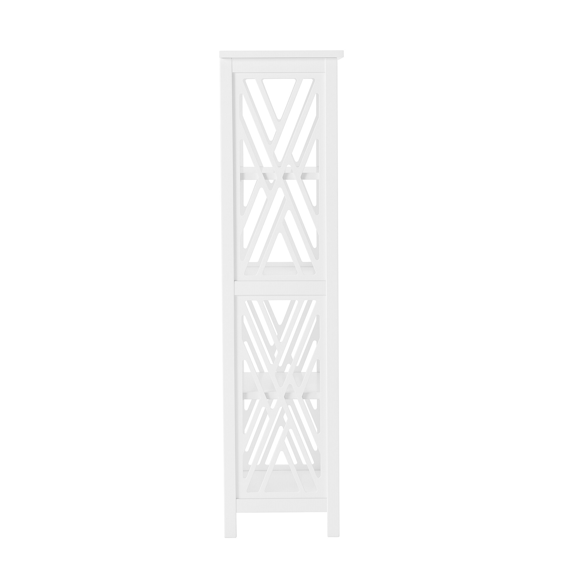 Alaterre Furniture White 2-Tier Wood Freestanding Bathroom Shelf