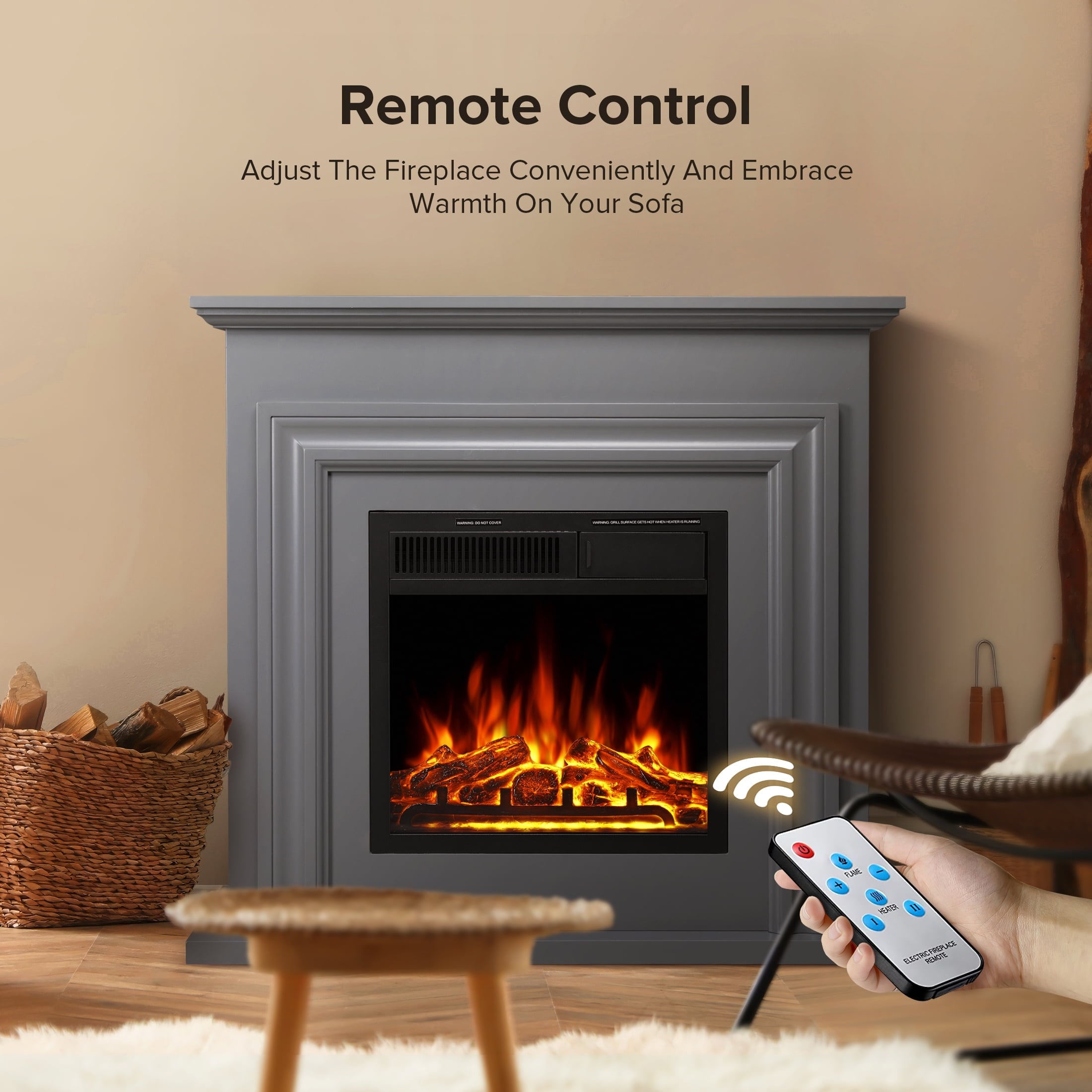 COWSAR M027GY-GRAY Electric-Fireplaces - View #5
