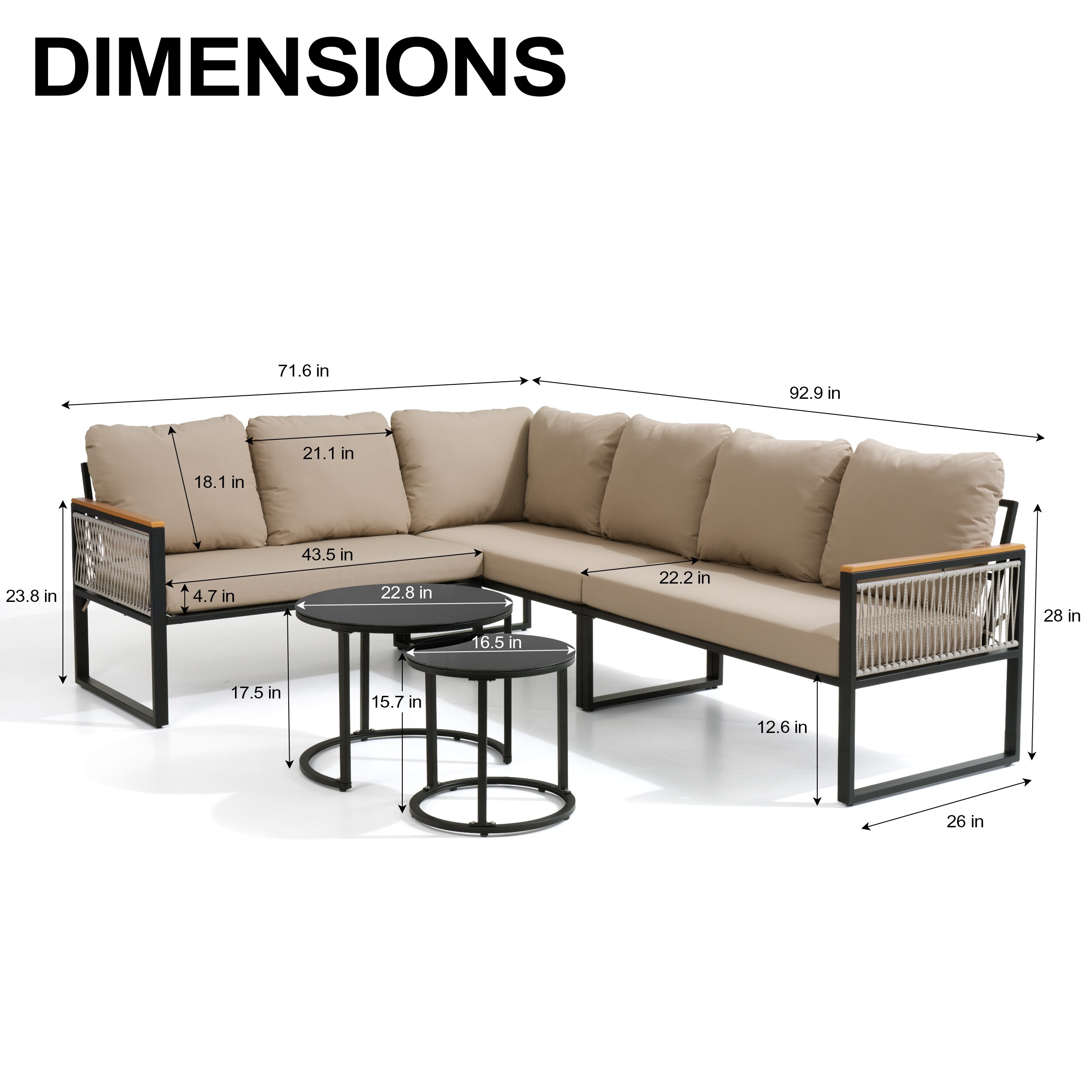 Pellebant ST25-SF005BEI-3 Patio-Sofas-Daybeds - View #3