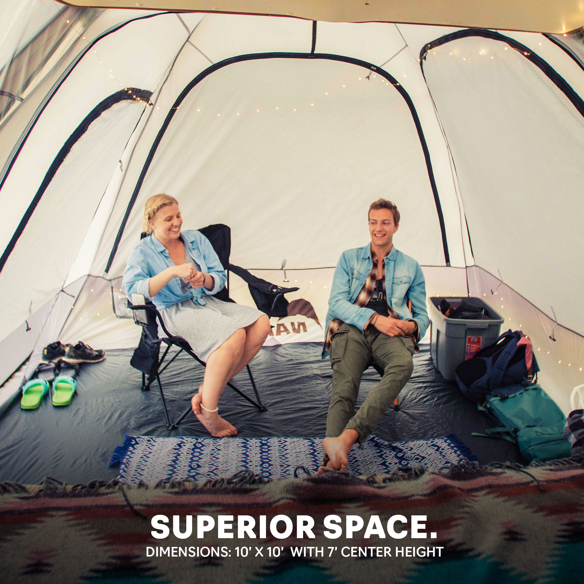 Napier 5-Person Green and Gray SUV Camping Tent with Mesh Windows