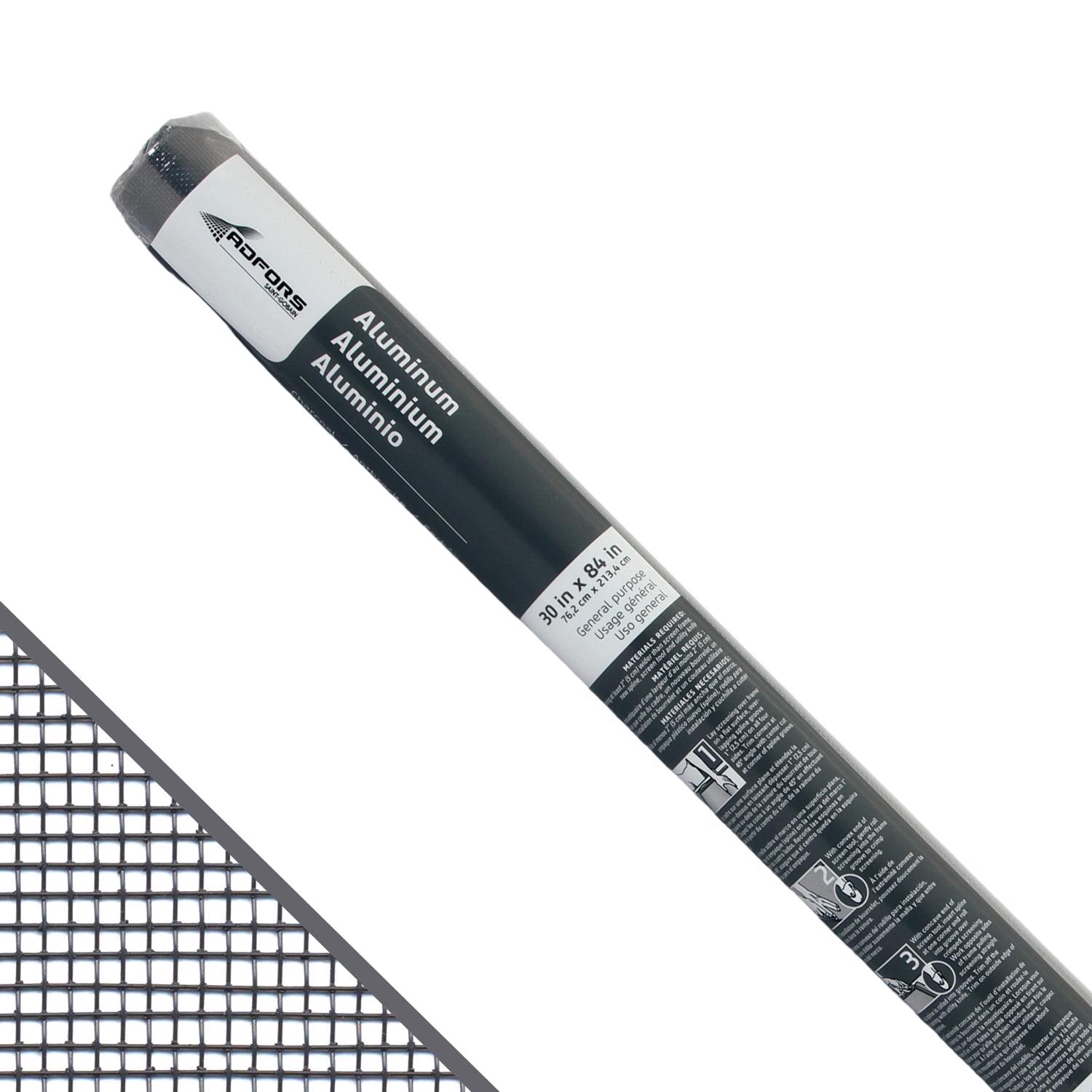 Saint-Gobain ADFORS 30 in. W X 7 ft. L Charcoal Aluminum Insect Screen Cloth #FCS9369-M