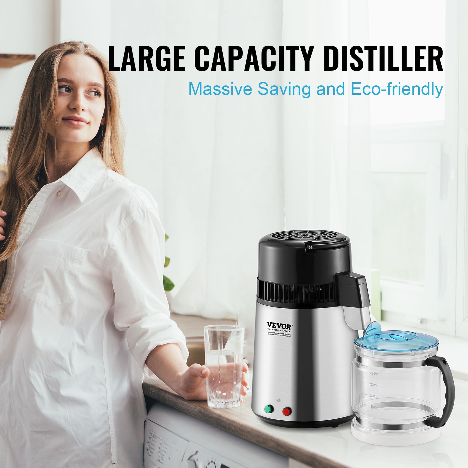 VEVOR 750 W 6.3 Gal/D Water Distiller Silver 1-Cup Corded Electric Kettle with Automatic Shut-Off BXGZLSJYS4LD2TK5LV1 simolary.com 17 VEVOR 750 W 6.3 Gal/D Water Distiller Silver 1-Cup Corded Electric Kettle with Automatic Shut-Off BXGZLSJYS4LD2TK5LV1 Simolary simolary.com 17