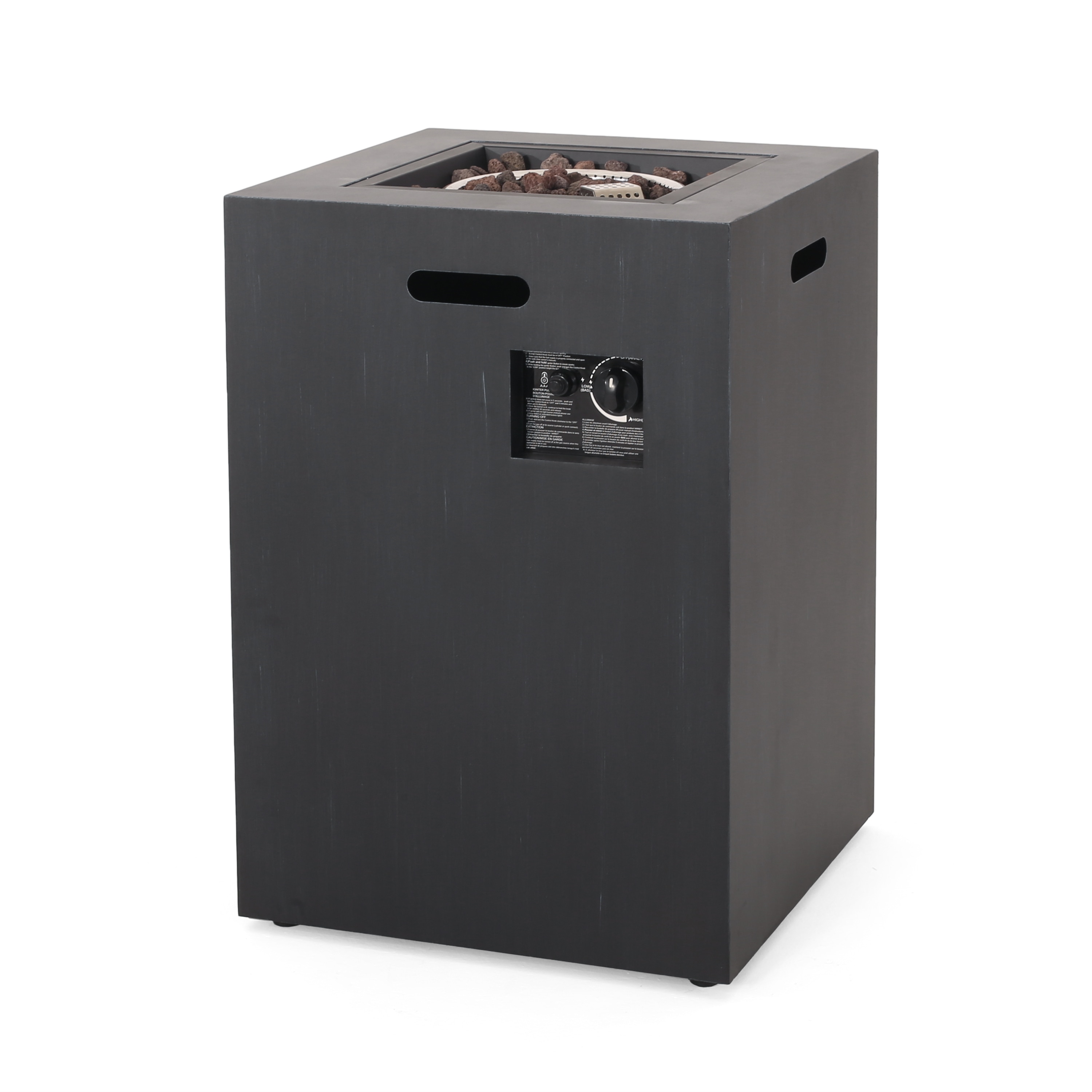 Siavonce - 20-in W 30000 Maximum BTUs Iron Square Liquid propane Fire pit