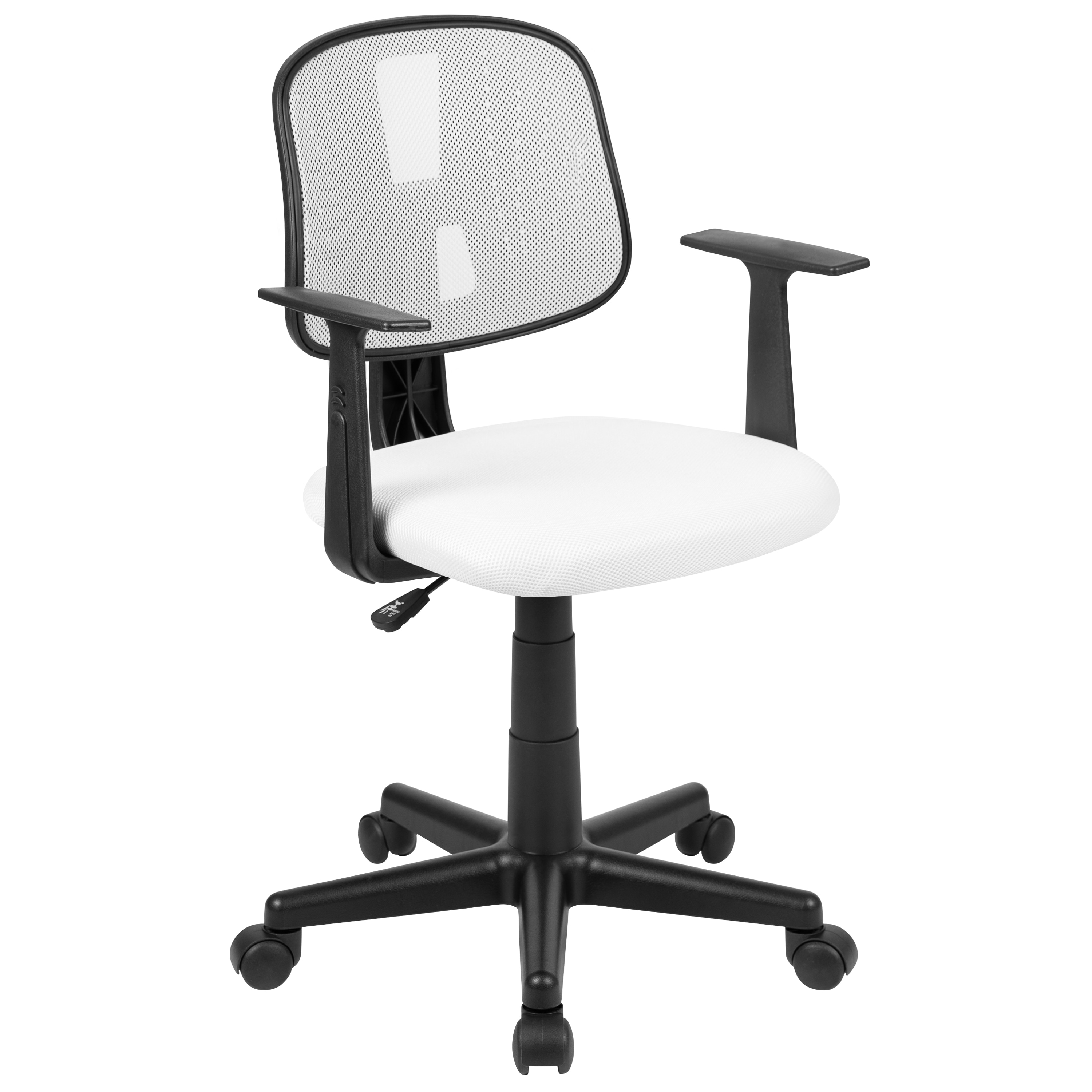 Flash Furniture 889142530862 Flash Fundamentals White Contemporary Adjustable Height Swivel Mesh Task Chair
