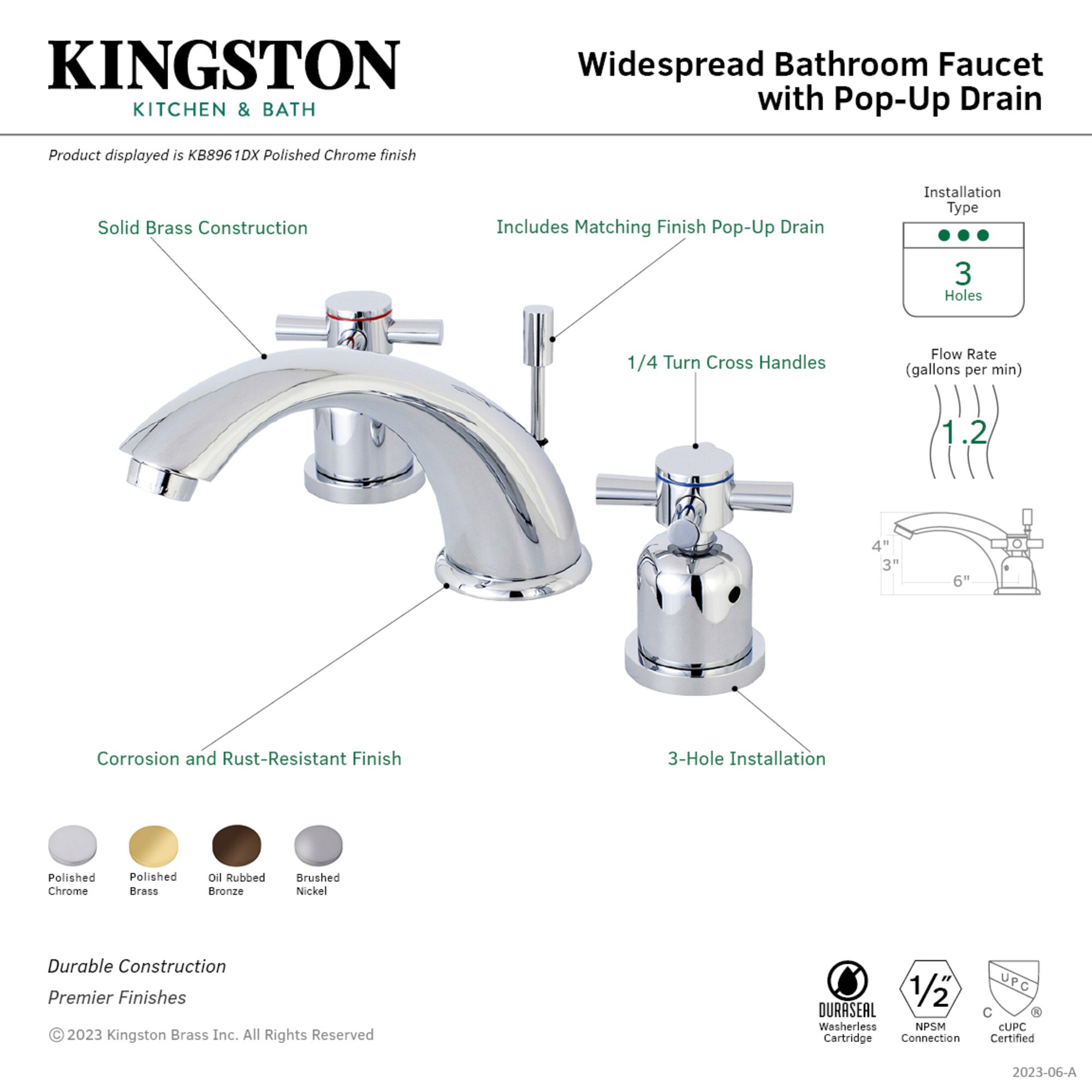 Kingston Brass WLKB8961DX Lavatory-Faucets - View #2