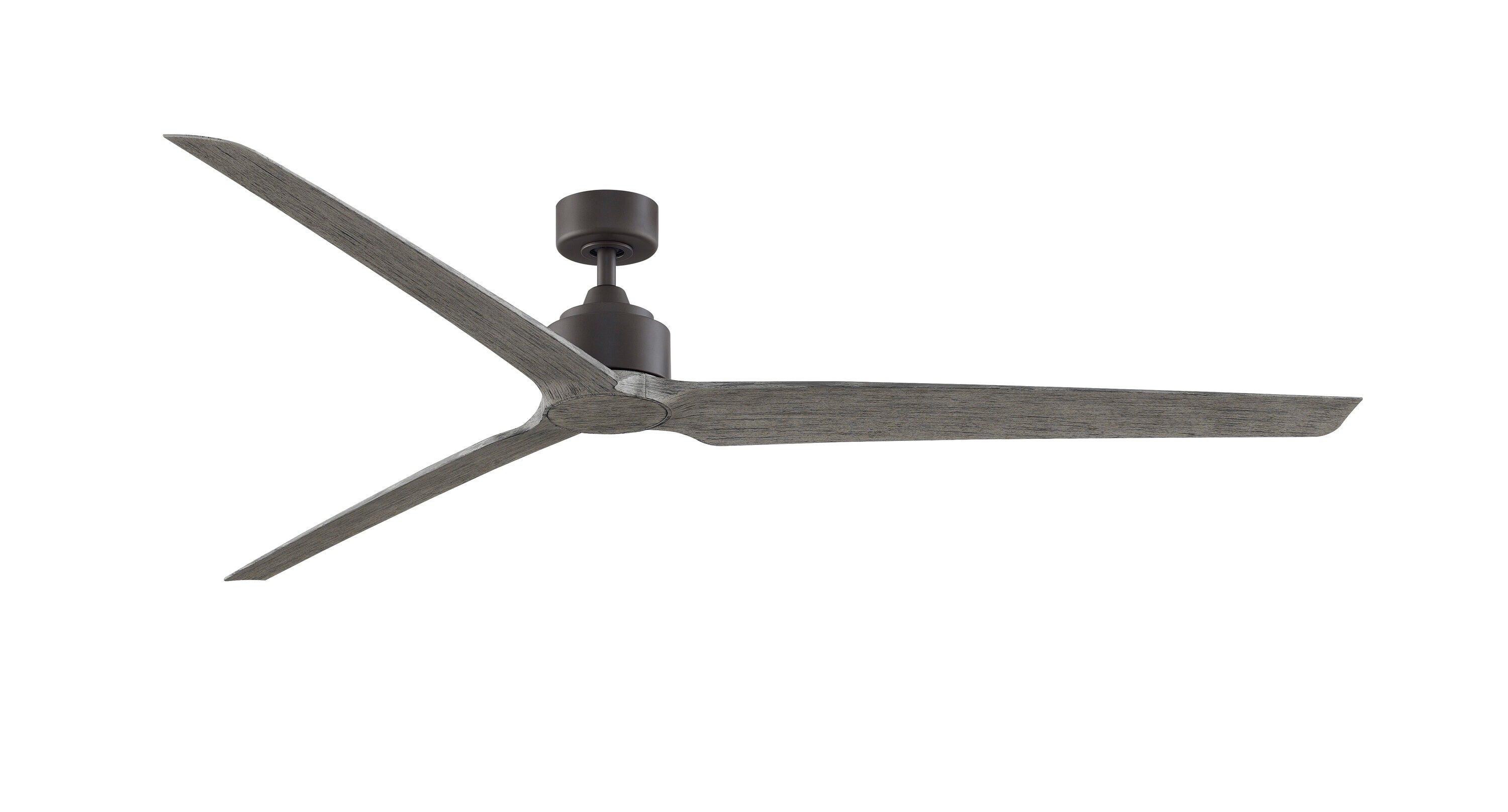 TriAire Custom 84-in Matte Greige Indoor/Outdoor Smart Propeller Ceiling Fan with Remote (3-Blade) | - Fanimation FPD8515GRW-84WEW