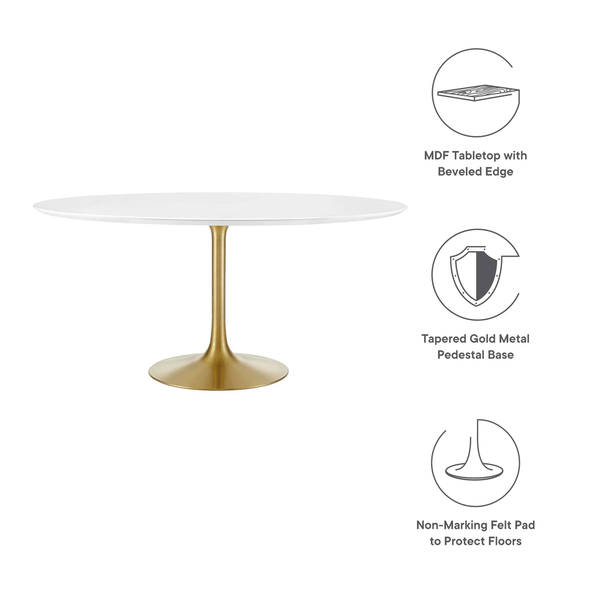 Modway EEI-3229-GLD-WHI Dining-Tables - View #2