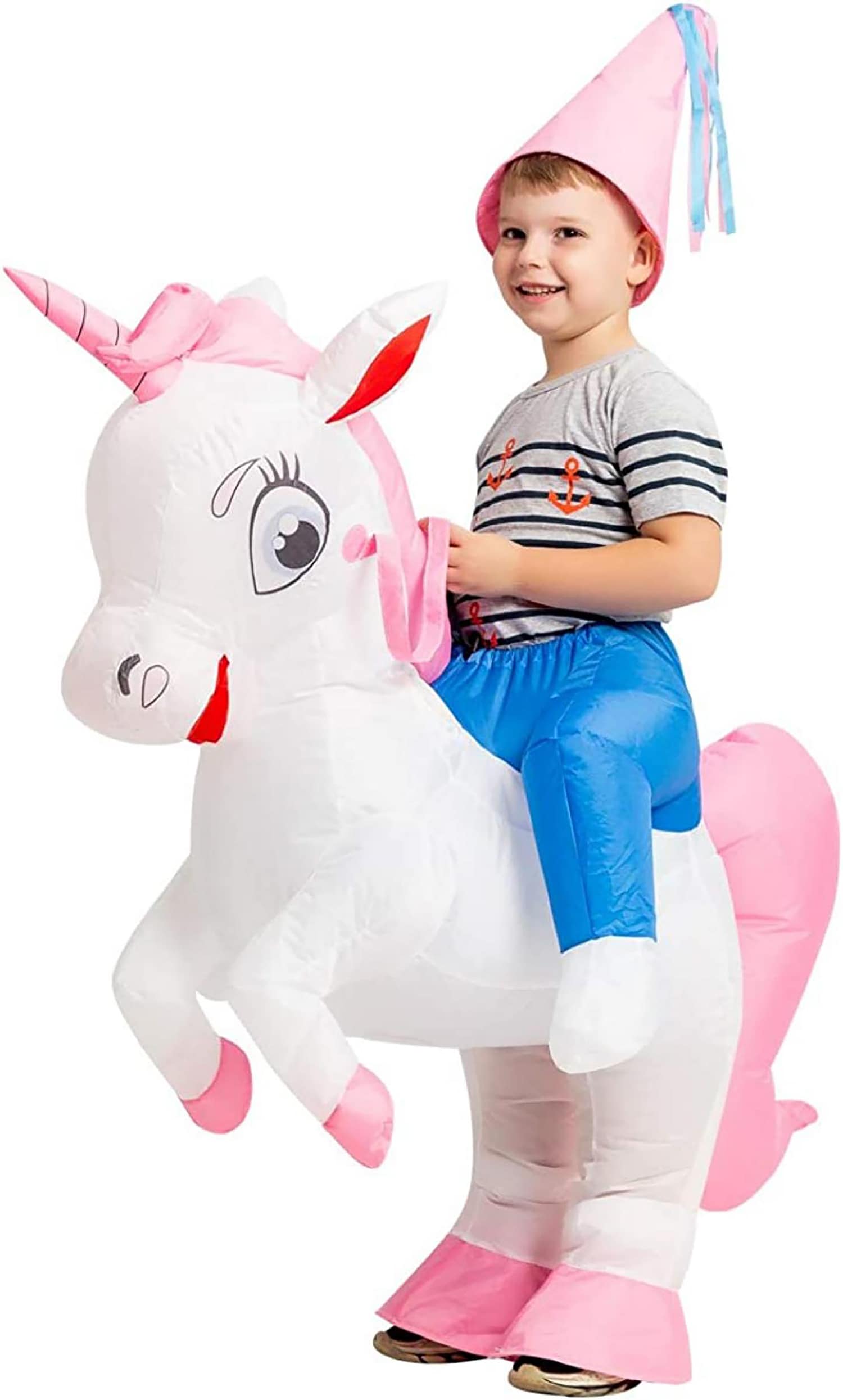 GOOSH DJ-FZ-80230-48  48 inch Inflatable Unicorn Costume for Kids Halloween Costumes Boys Girls Funny Blow up Costume for Halloween Party Cosplay