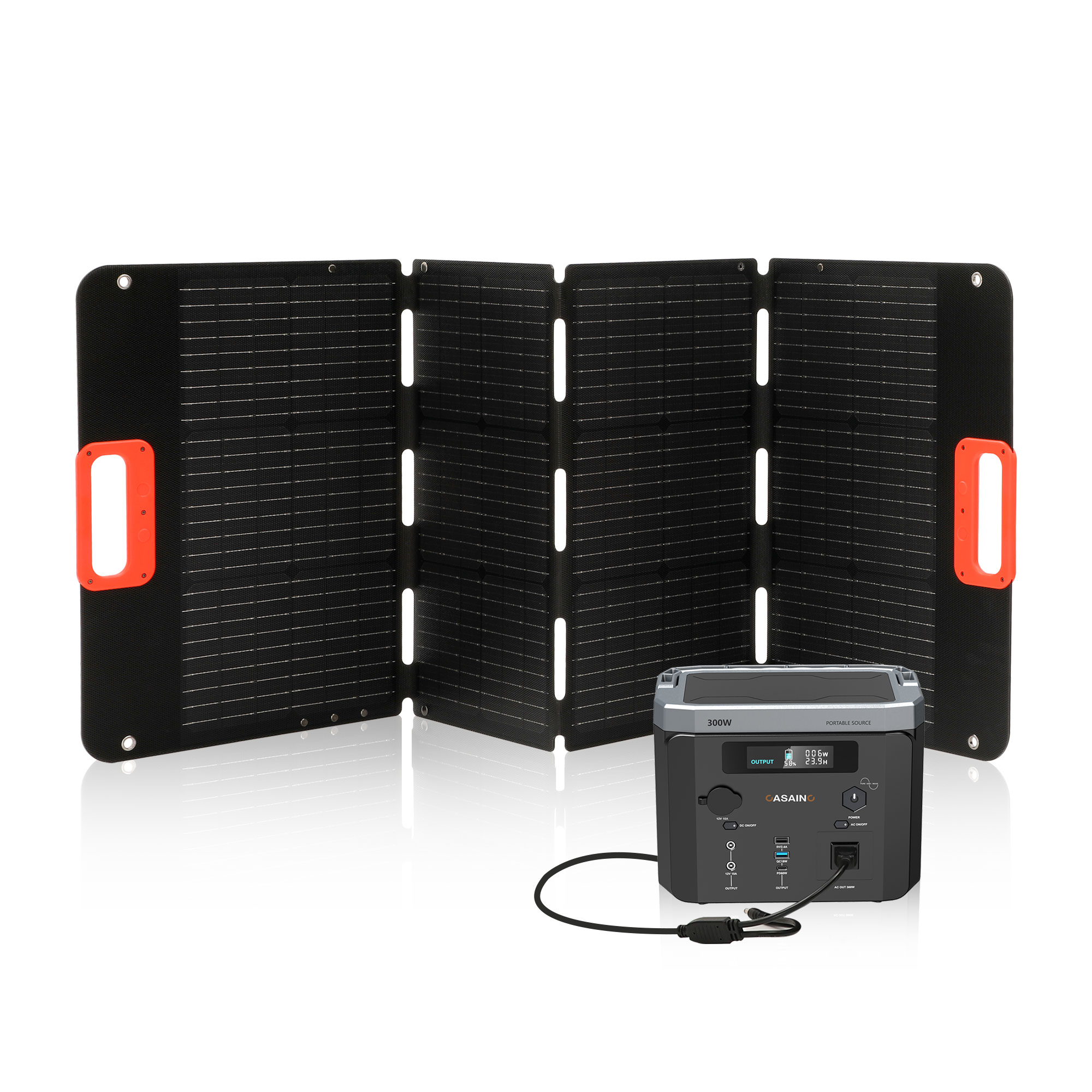 CASAINC WFEHAC-01-BL-2S PSP3001 300 -Watts Portable Power Station 1 Solar Panels Included