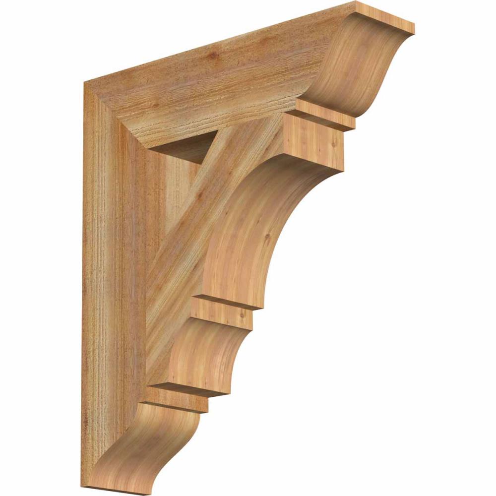 Ekena Millwork BKT06X24X28BOA01RWR Balboa traditional rough sawn 6-in x 24-in x 28-in Western red cedar Brown Wood Standard bracket