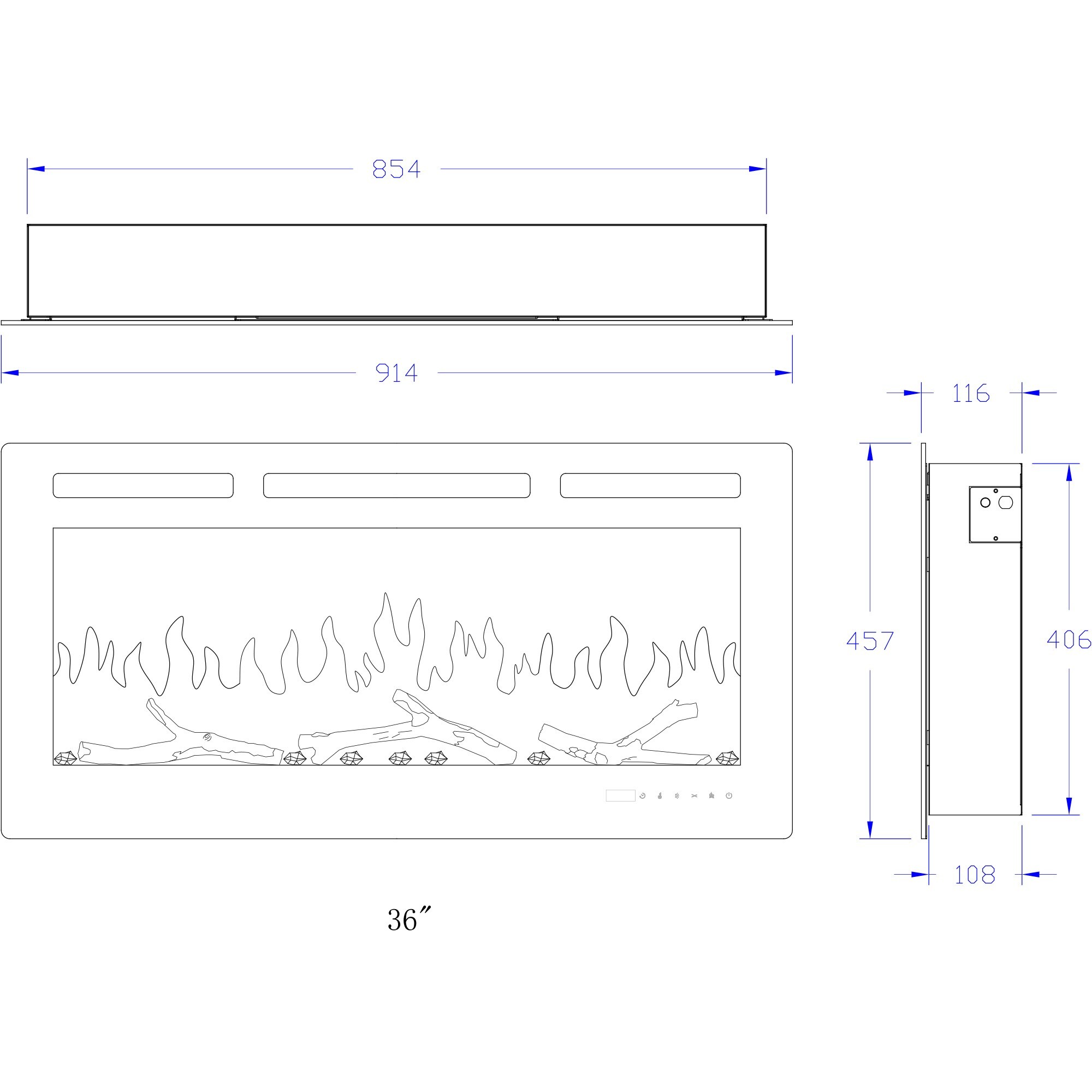 Dimakai DK-EF36R Electric-Fireplaces - View #8
