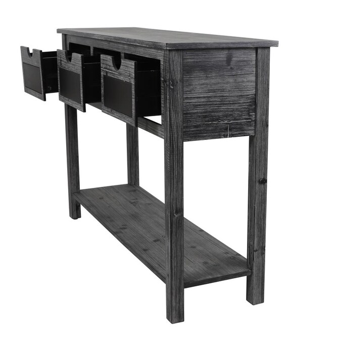Decor Therapy Rustic Weathered Console, Decor Therapy Console Table Black
