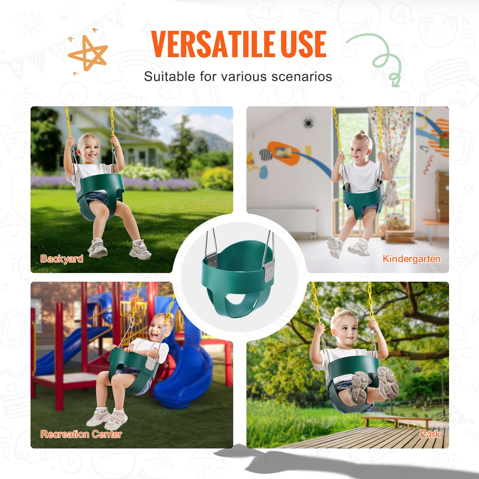 VEVOR ZXGBQTYYEZYZWYNL0V0 Playset-Swings - View #6