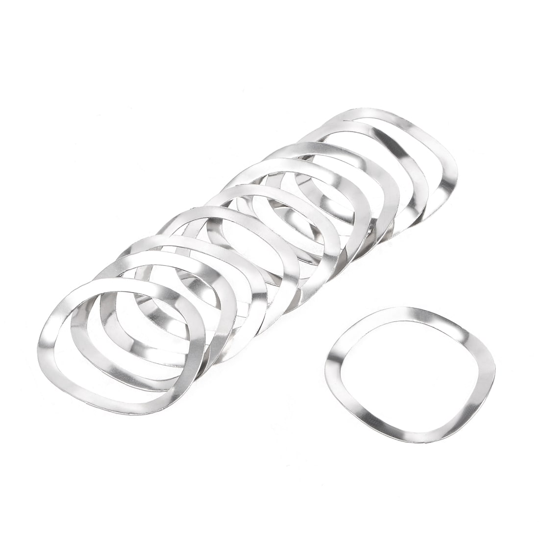 Unique Bargains 10pcs 0.98inch x 1.22inch x 0.01inch 304 Stainless Steel Wave Spring Washer for Screw Bolt