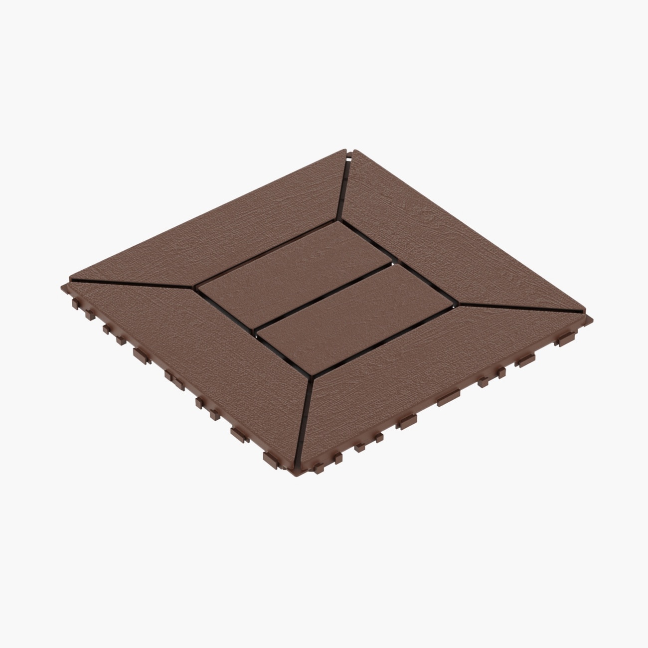 Vkoiyg  44 Pieces 12 x 12 x 0.8 inches Deck Tiles DIY Interlocking Deck Ioor Tiles for Poolside Balcony Backyard Brown