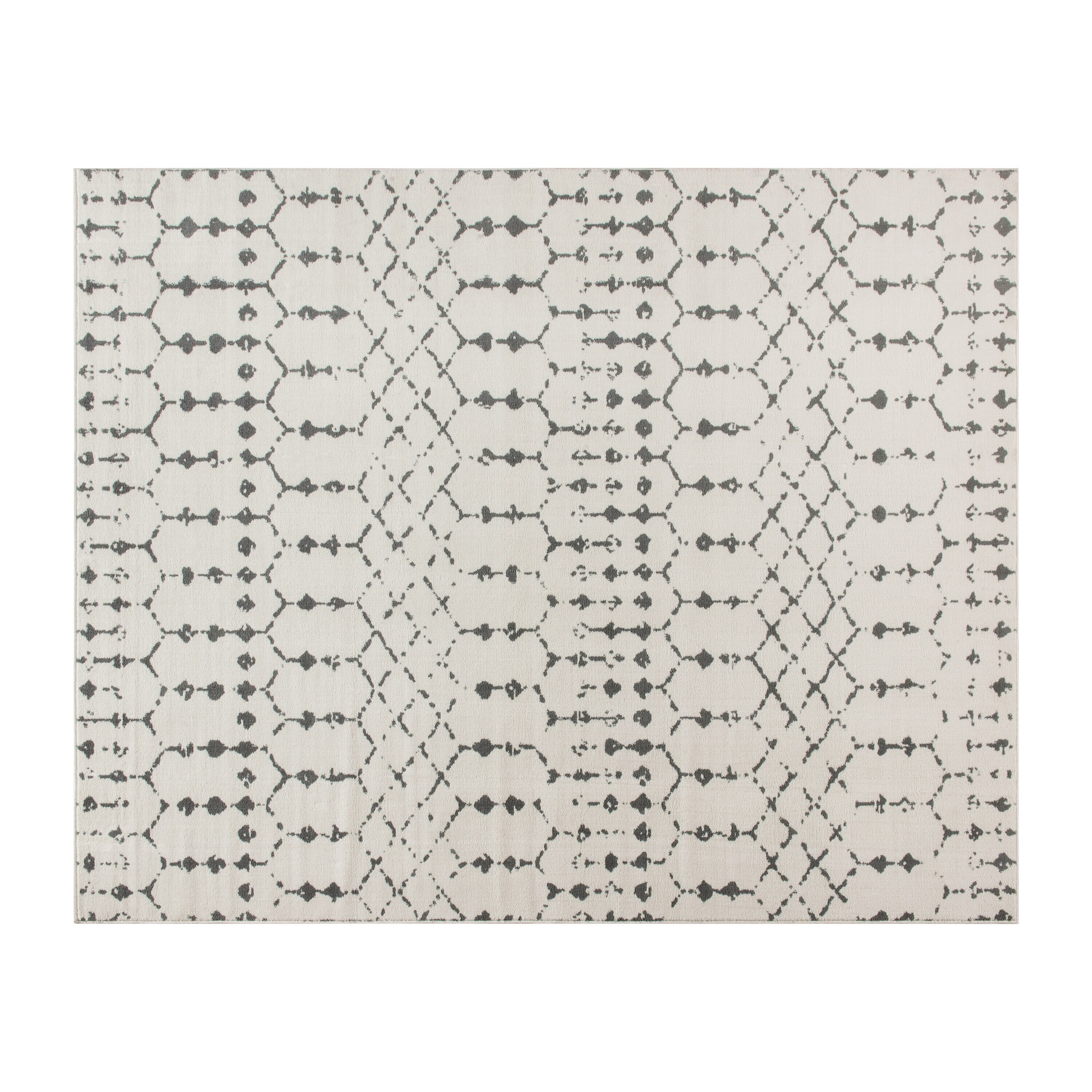 Flash Furniture 889142991618 8 x 10 (ft) Woven Polyester Ivory/Gray Rectangular Indoor Geometric Area rug