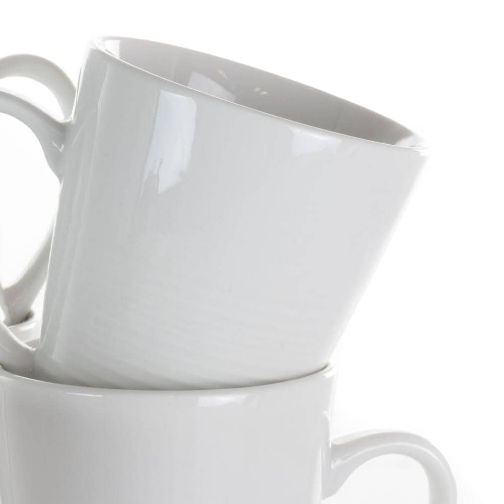 Elama Madeline 12 Piece Porcelain Mug Set in White