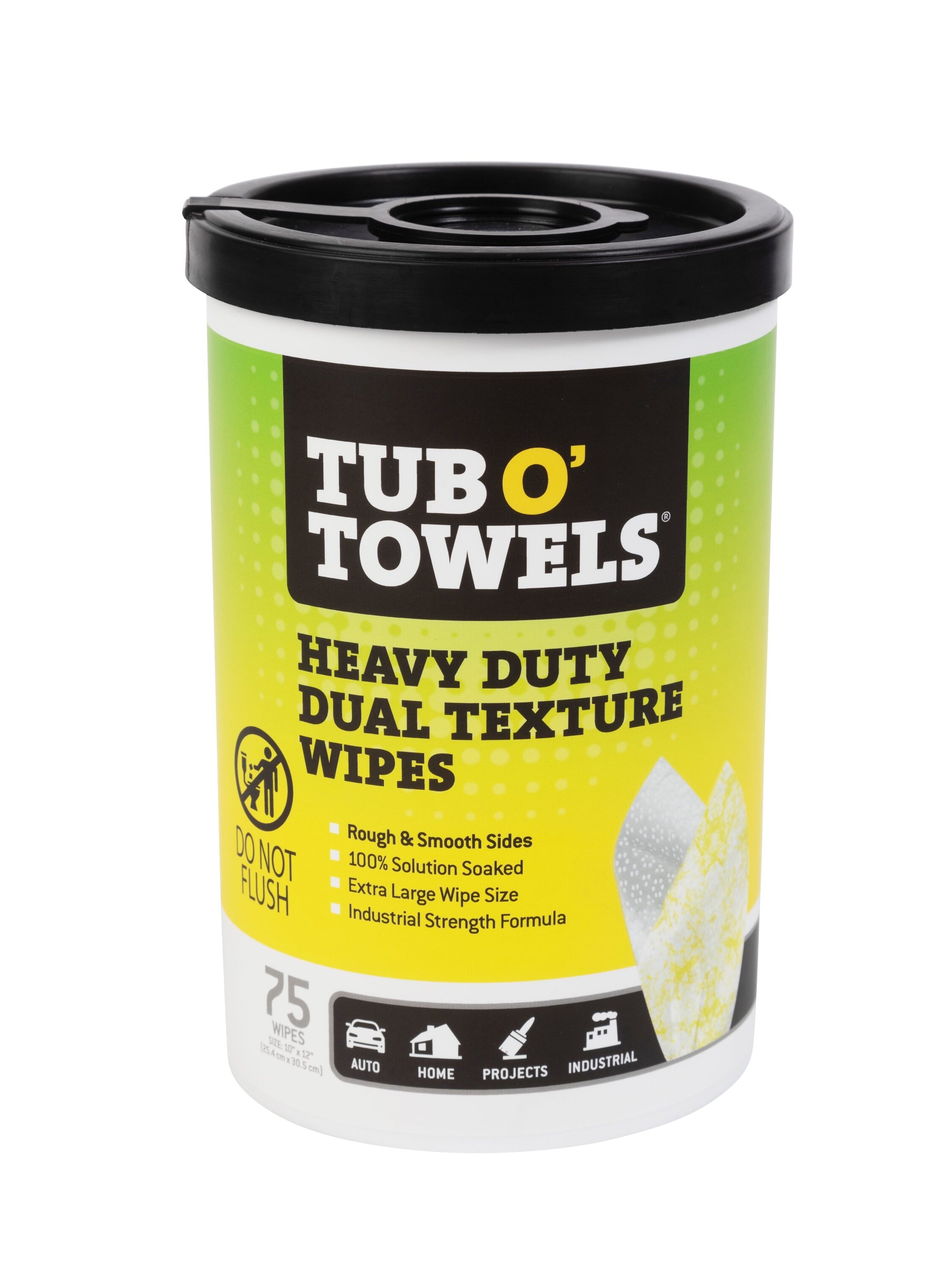 Tub O' Towels Dual Textured 75 -Pack Polypropylene fabric Cloth #TW75-DT