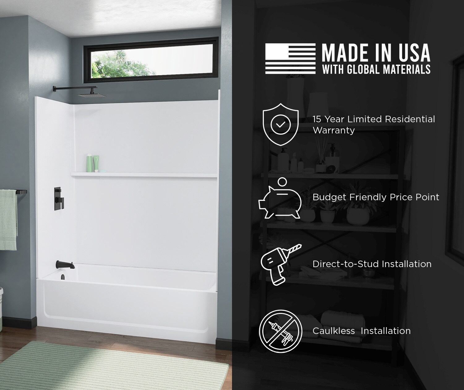 Swanstone OP6032TSLAF.010 Tub-Shower-Combo - View #11