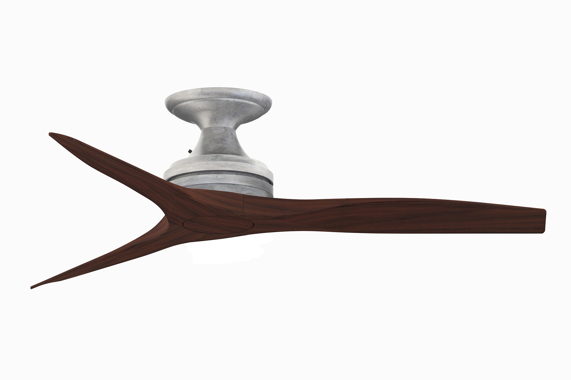 Fanimation FP6721BGZ-48WK-F Spitfire 48-in Outdoor Flush Mount Galvanized with Whiskey Wood Blades Propeller Ceiling Fan Light Kit Compatible - Remote Included ( 3 -Blade )