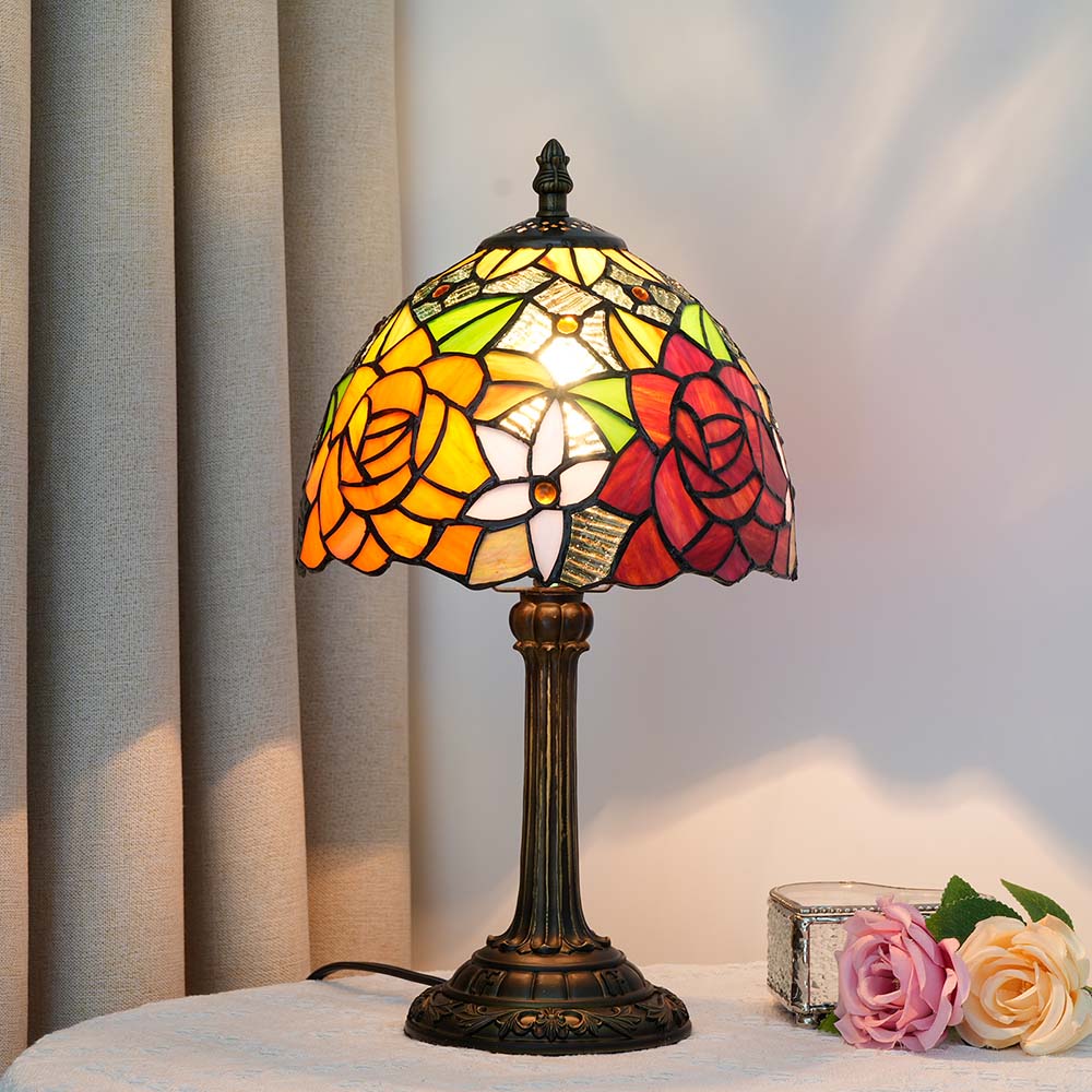 Medunjess LSOF1172-12 Ollen 14.4-in Multi LED On/Off switch Table Lamp with Glass Shade