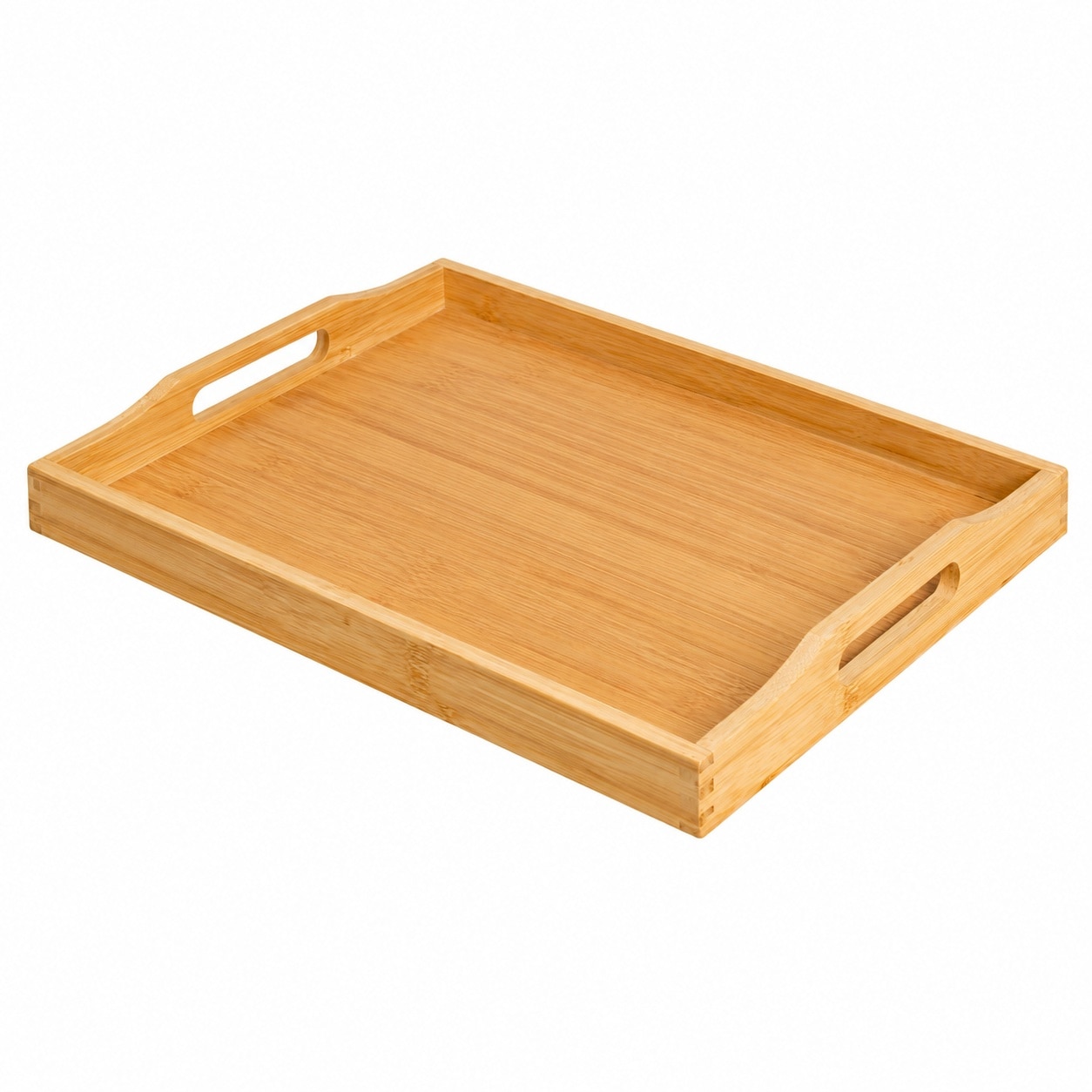 Aoibox  15 75 in W x 1 77 in H x 12 20 in D Rectangular Beige Bamboo Serving Tray with Handles Sports Themed