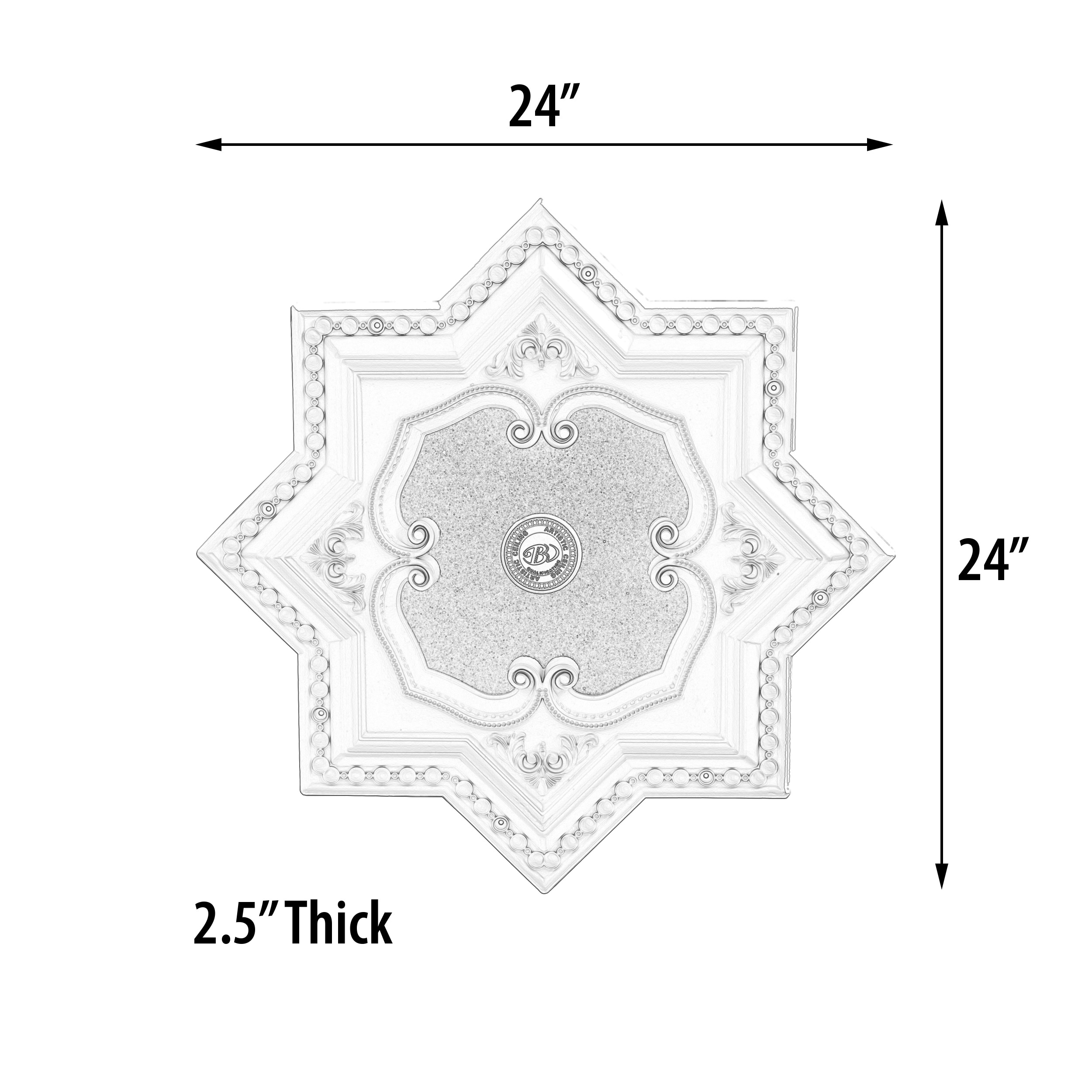 AFD HOME Masterpiece Moldings 24-in W x 24-in L Traditional White ...