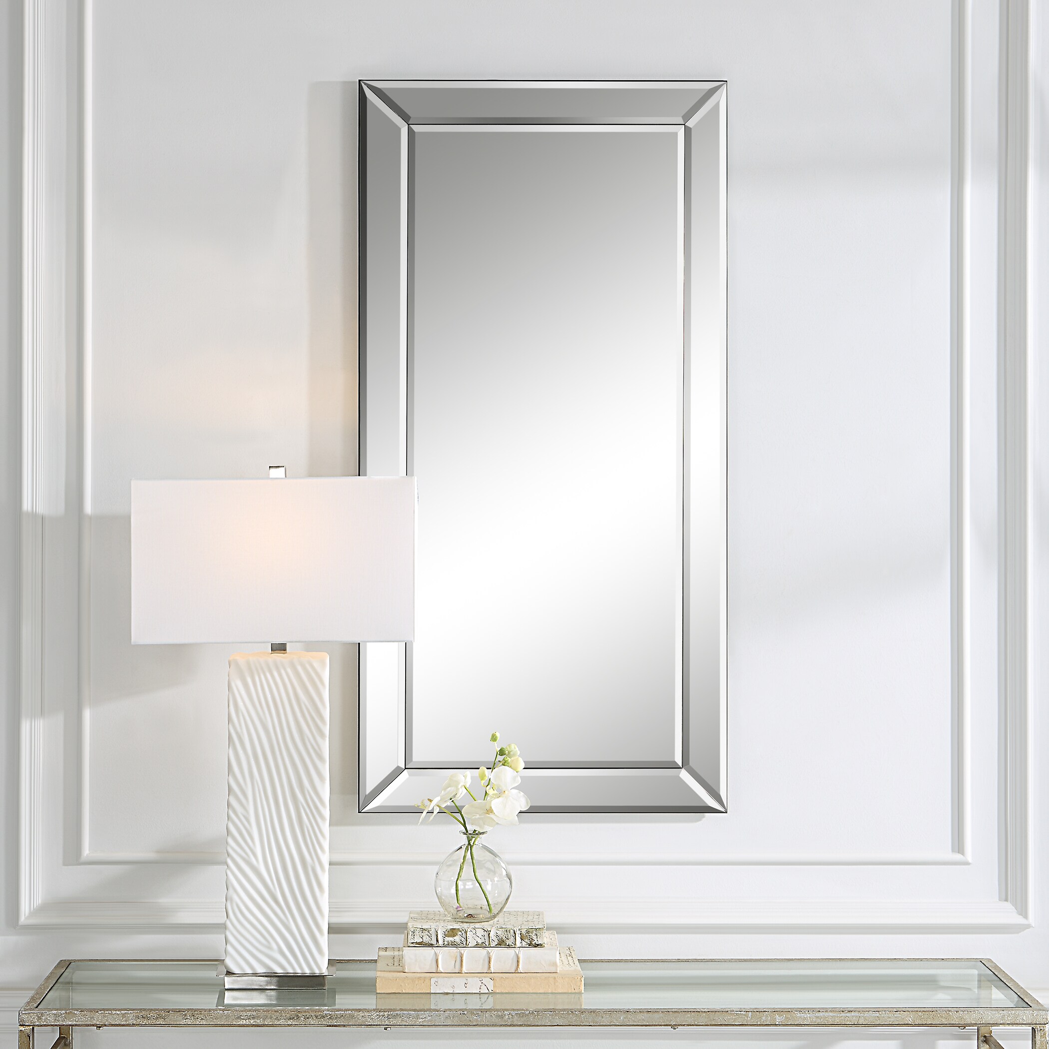 Global Direct 24-in W X 48-in H Beveled Mirror Beveled Frameless Wall 