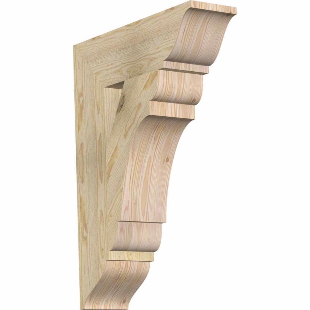Ekena Millwork BKT06X22X30OLY01RDF Olympic traditional rough sawn 6-in x 22-in x 30-in Douglas fir Brown Wood Standard bracket