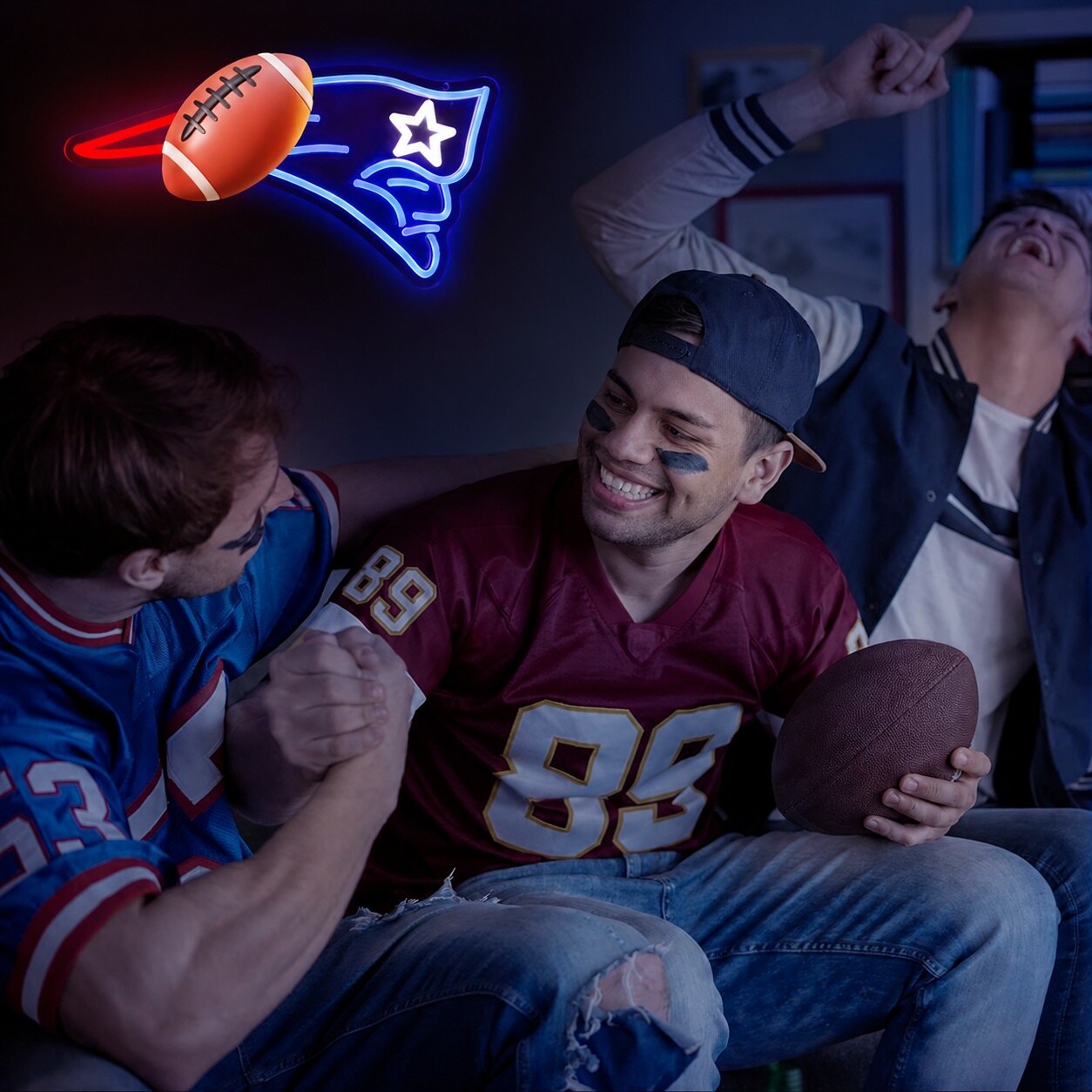 AOIZGMY Football Team Neon Sign Dimmable LED Light Up Logo USB