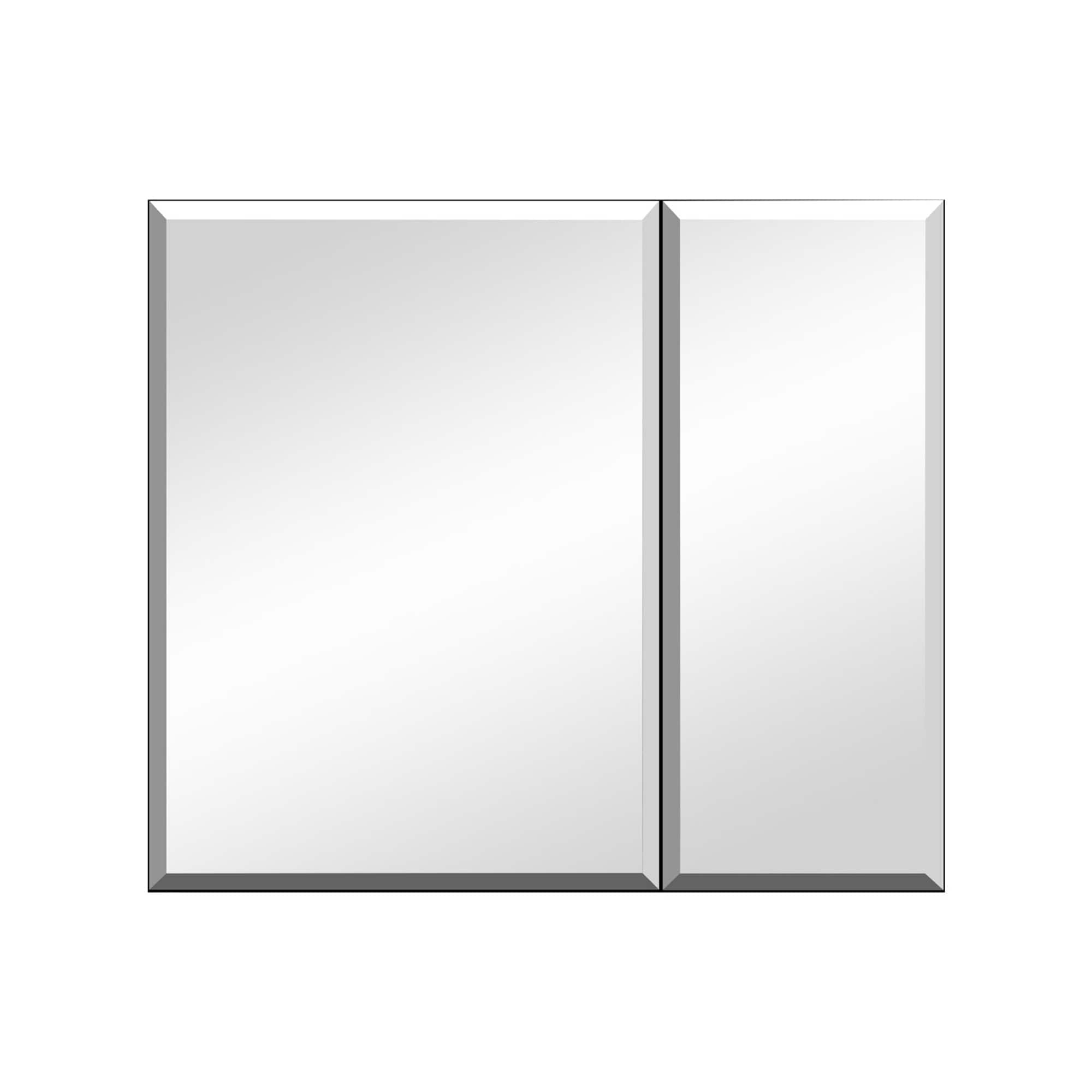 Bybafun YD5300004 30-Inches x 26-Inches Surface/Recessed Mount Silver Mirrored Rectangle Soft Close Medicine Cabinet