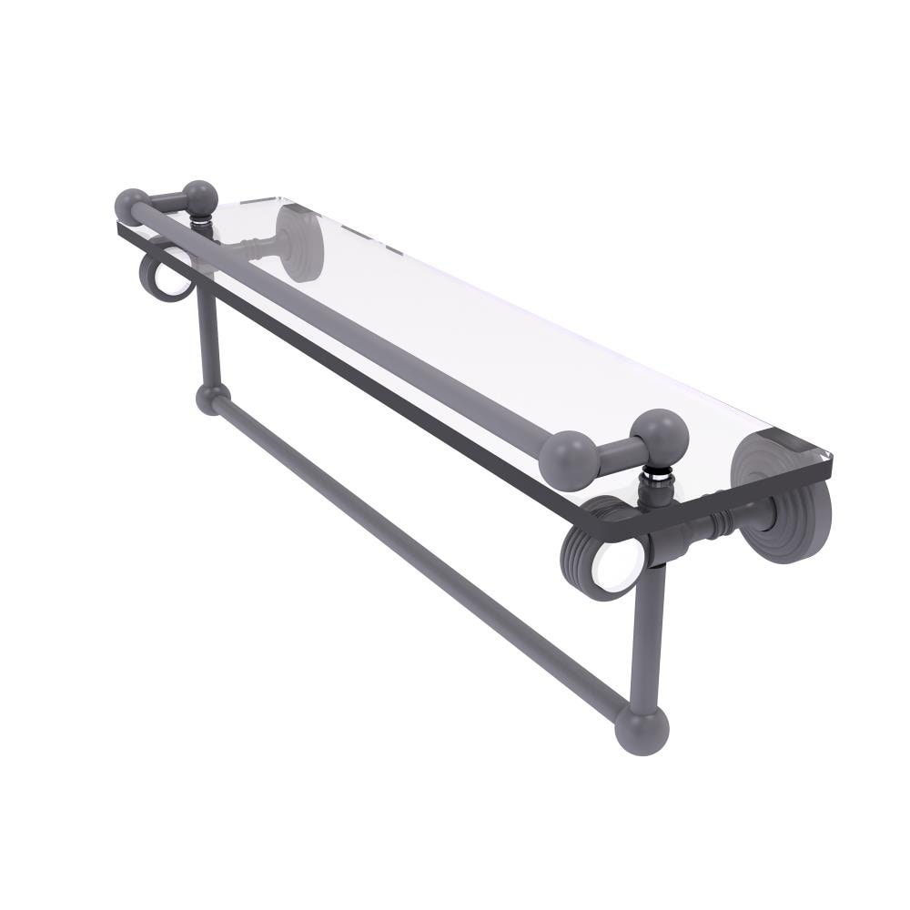 Allied Brass PG-1TBG-22-GAL-GYM Pacific Grove Matte Gray Wall mount Bathroom Shelf ( 22-in x 6.8-in x 5-in )