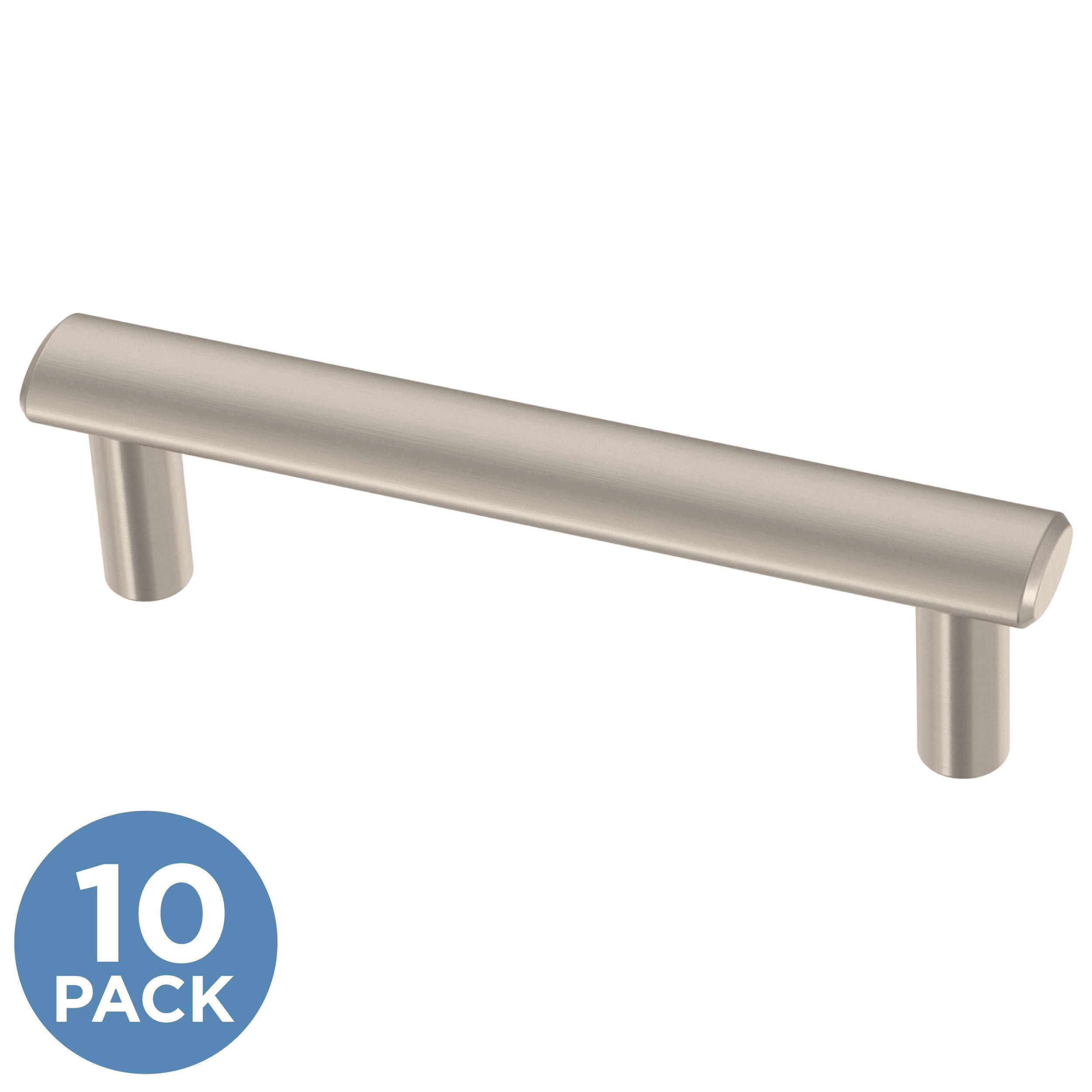 Franklin Brass Francisco 4-in Center to Center Brushed Nickel Cylindrical  Bar Drawer Pulls (10-Pack) in the Drawer Pulls department at