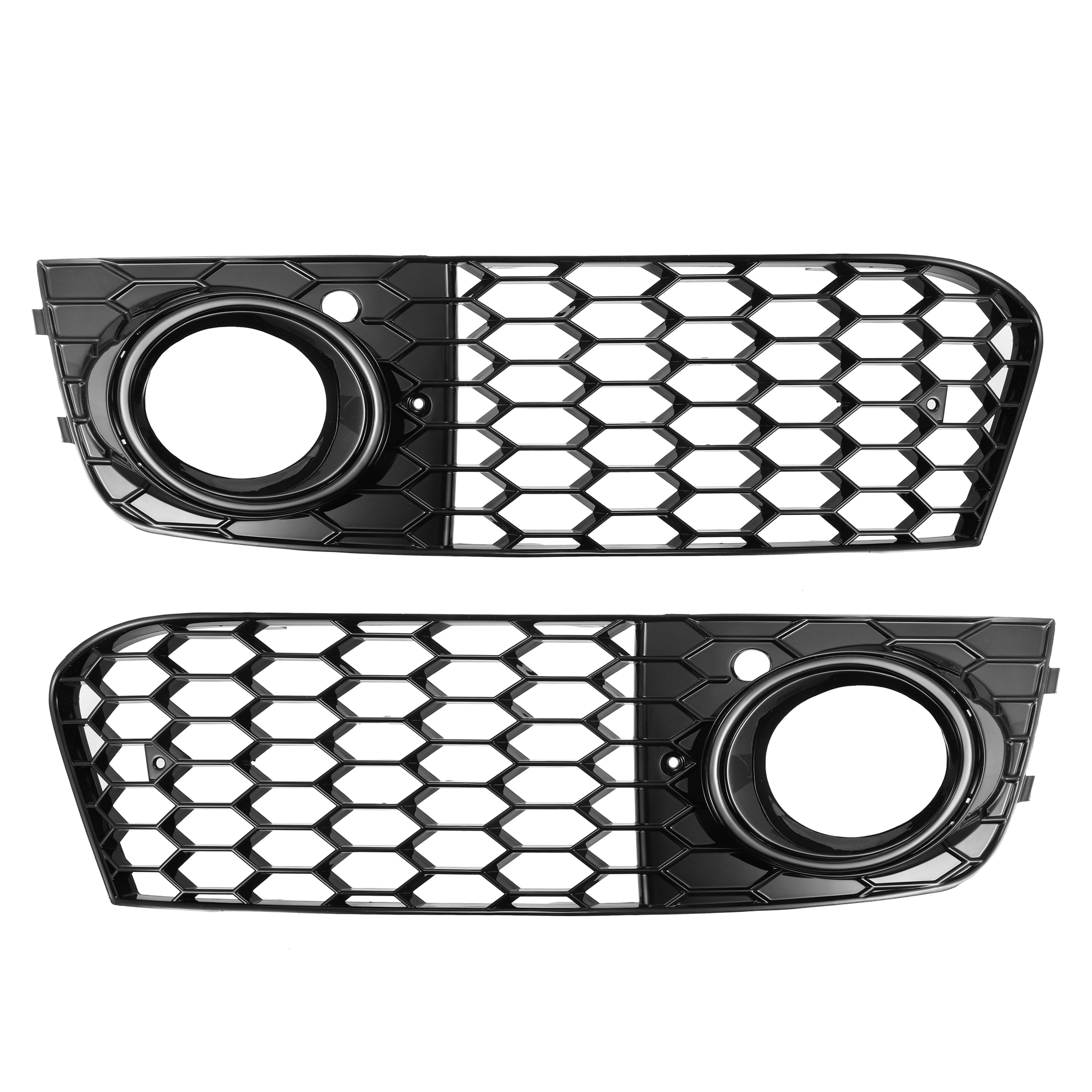 Unique Bargains 1 Pair Front Fog Light Mesh Grille Honeycomb Type Grill Cover for Audi A4 B8 2009 2010 2011 8KD807682 8KD807681 Black