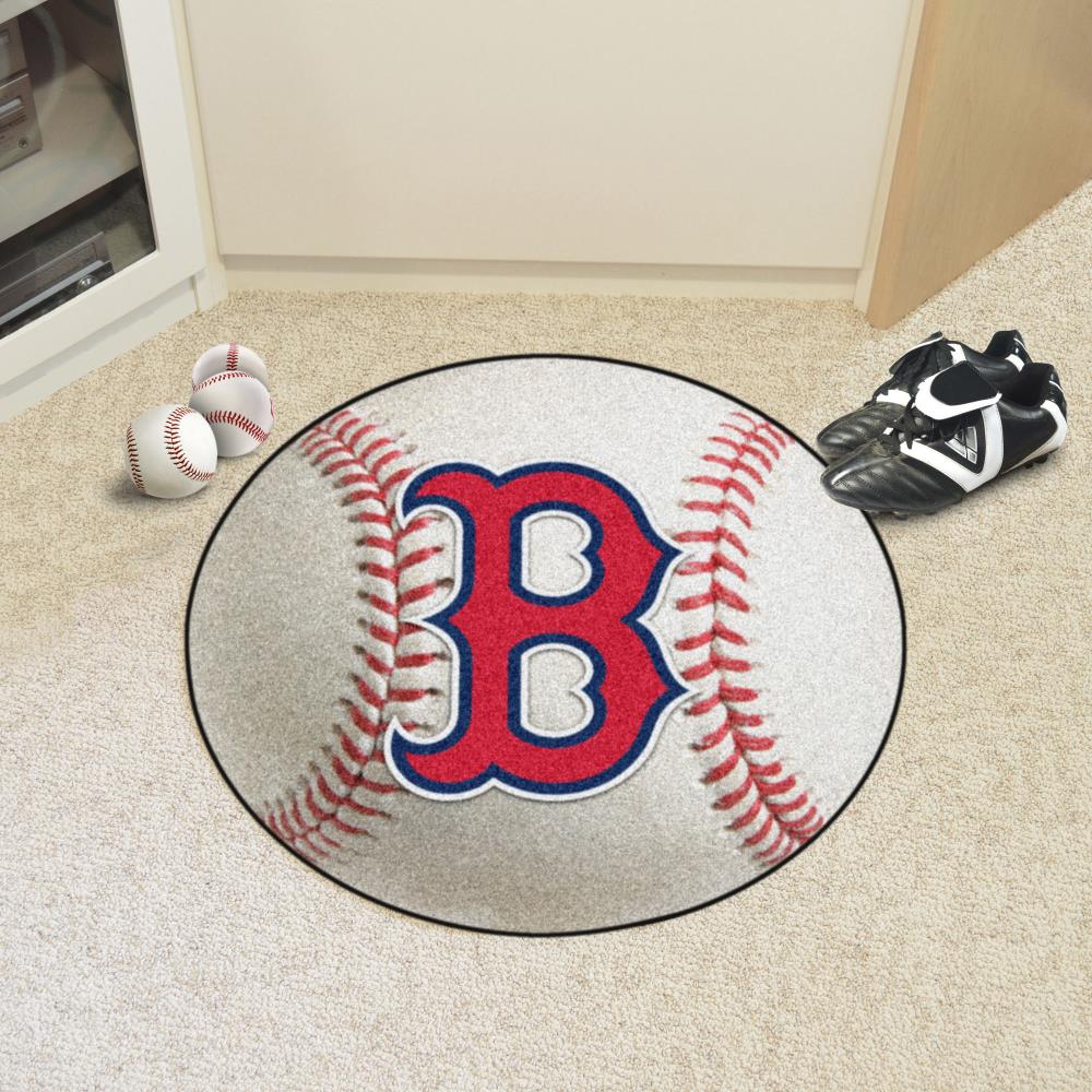 FANMATS MLB Boston Red Sox Red 2 ft. x 2 ft. Round Area Rug 18129