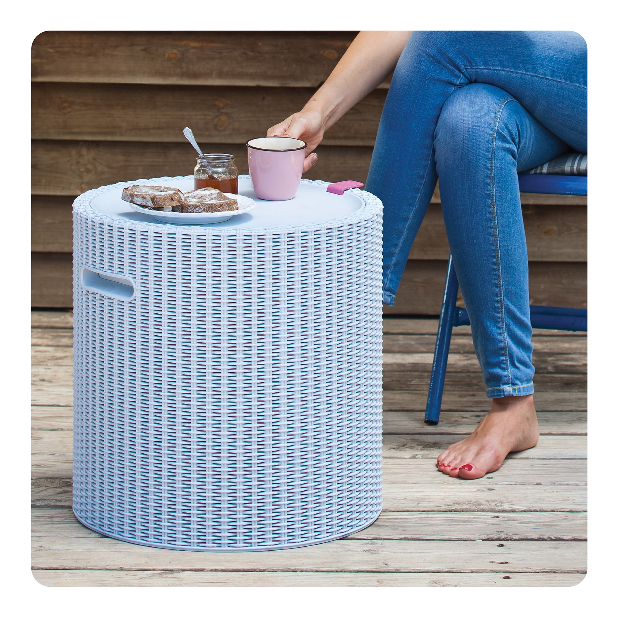 Keter Cool Side Table Bluish Grey 3 in 1 Outdoor 10.3 Gallon(s) Blue Beverage cooler