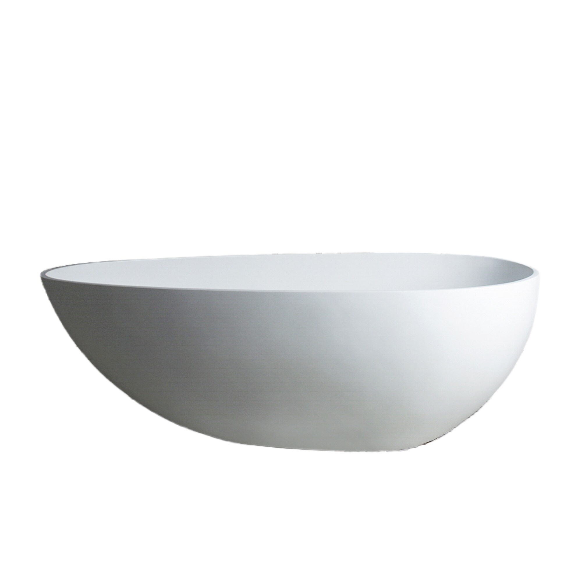 Matte White 59'' Freestanding Solid Surface Soaking Bathtub