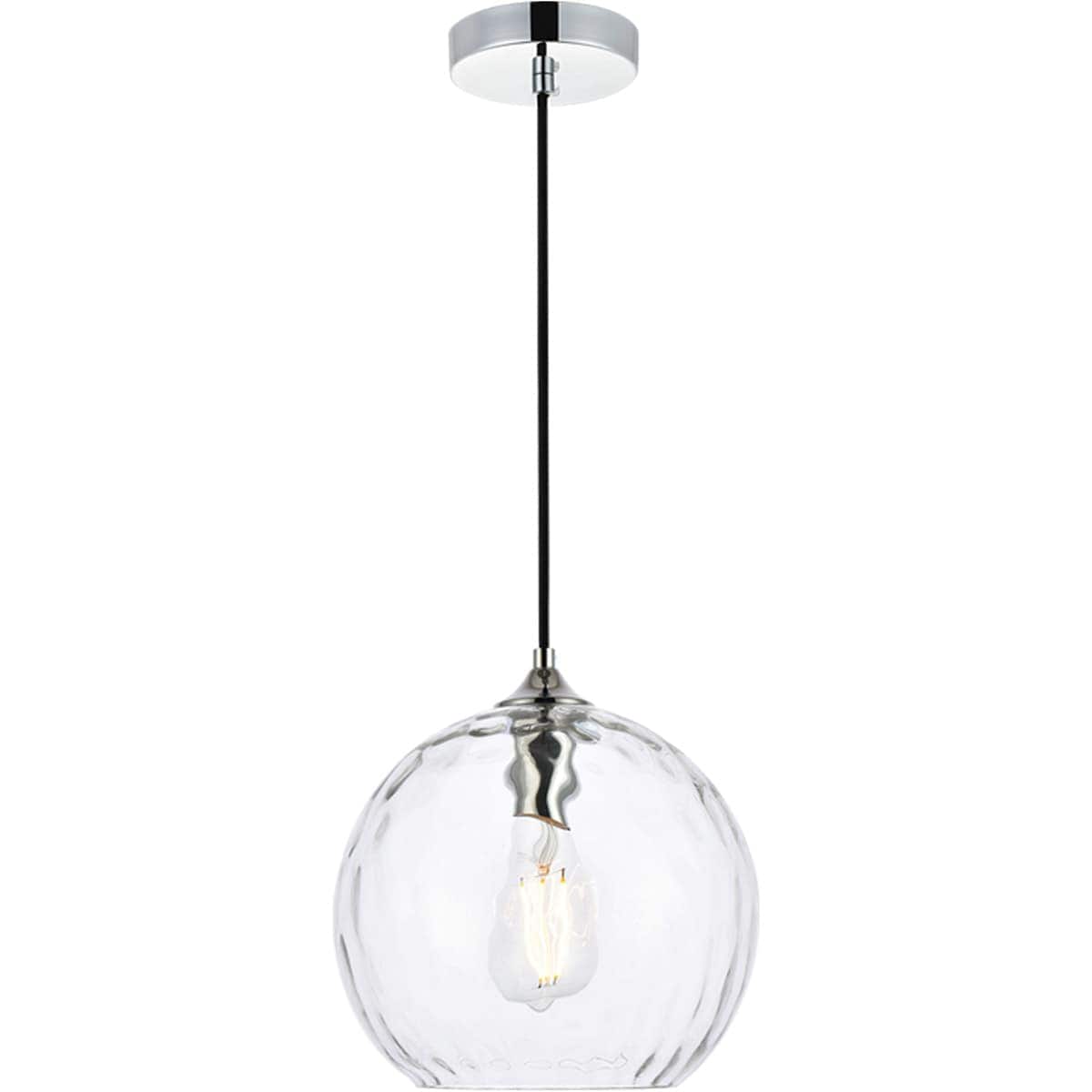 Elegant Lighting 1974103 Living District LD2282C Cashel 1 Light 10 inch Chrome Pendant Ceiling Light