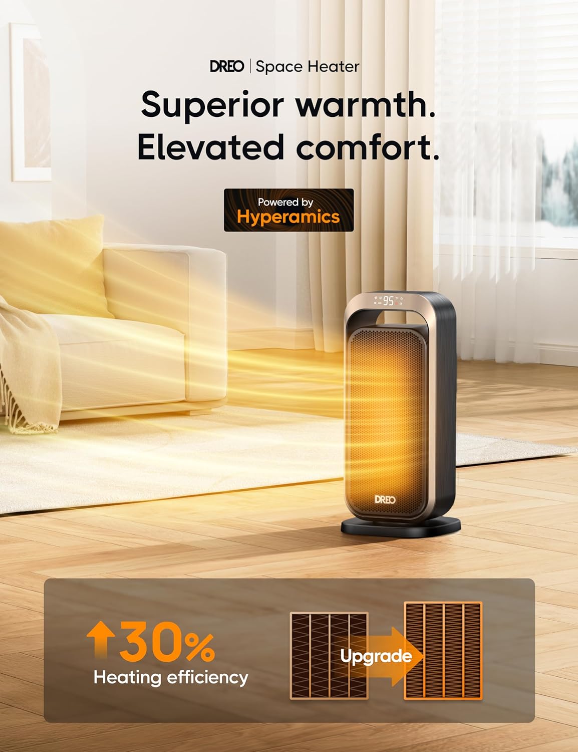 DREO DR-HSH007 GOLD Portable-Electric-Heat - View #2